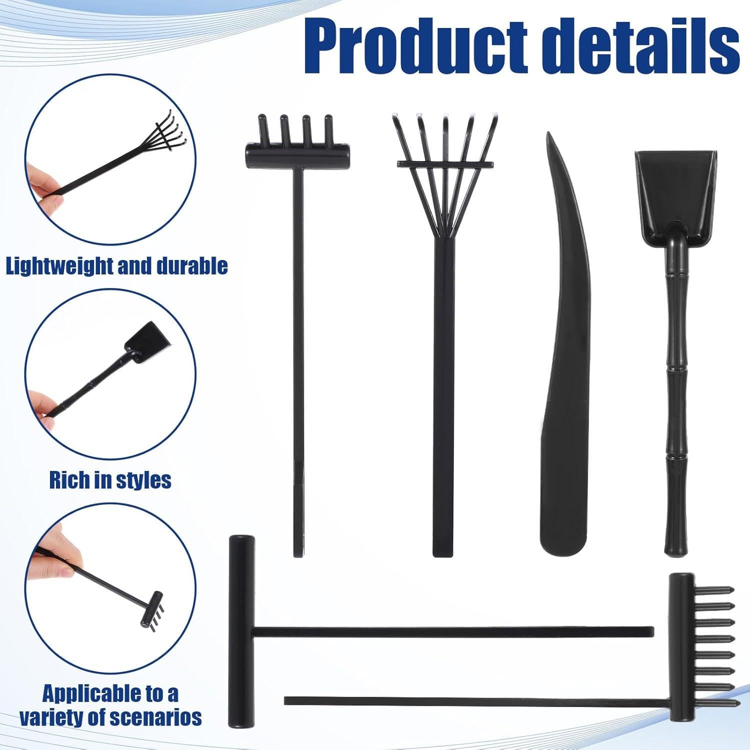 Kit de Jardín Zen Mini LIQWEI 6 Piezas Accesorios Relax