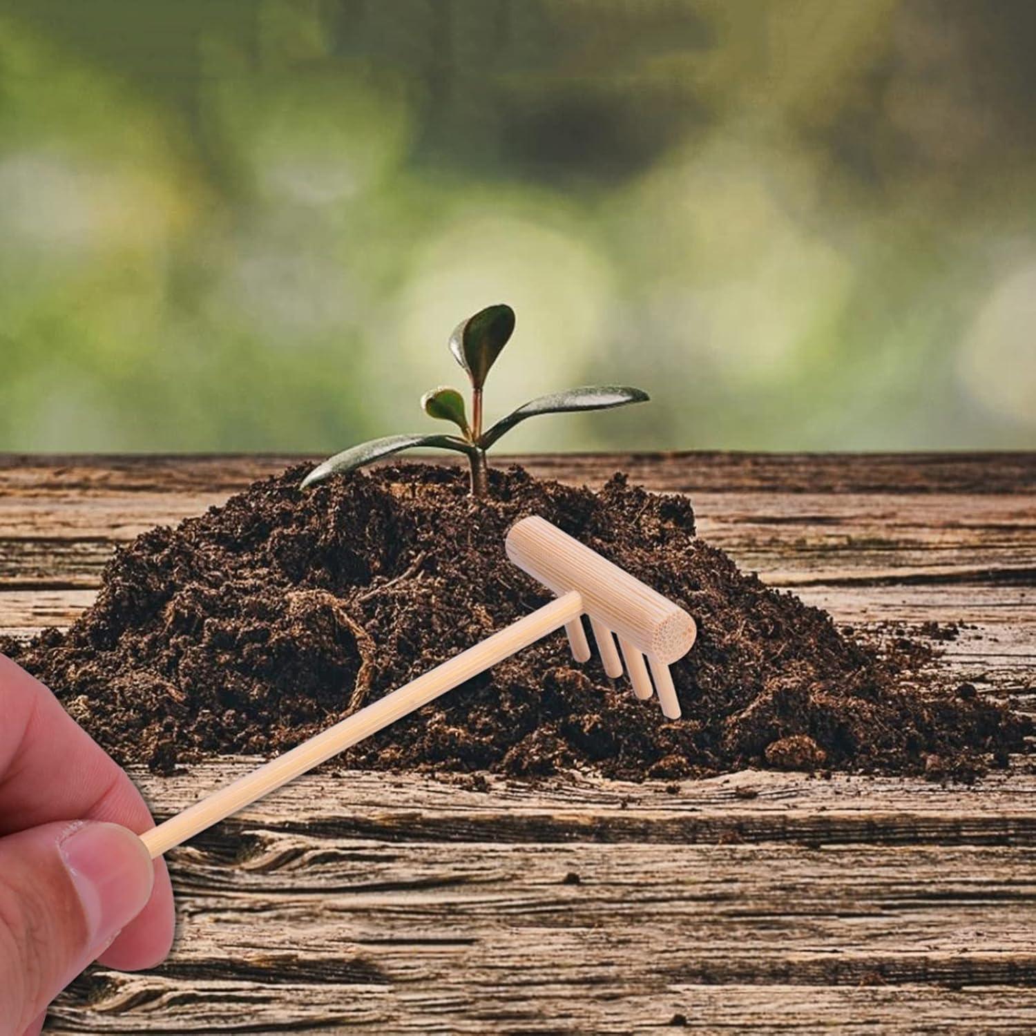 Mini Herramientas de Jardín Zen Gatuida 8 Piezas Beige