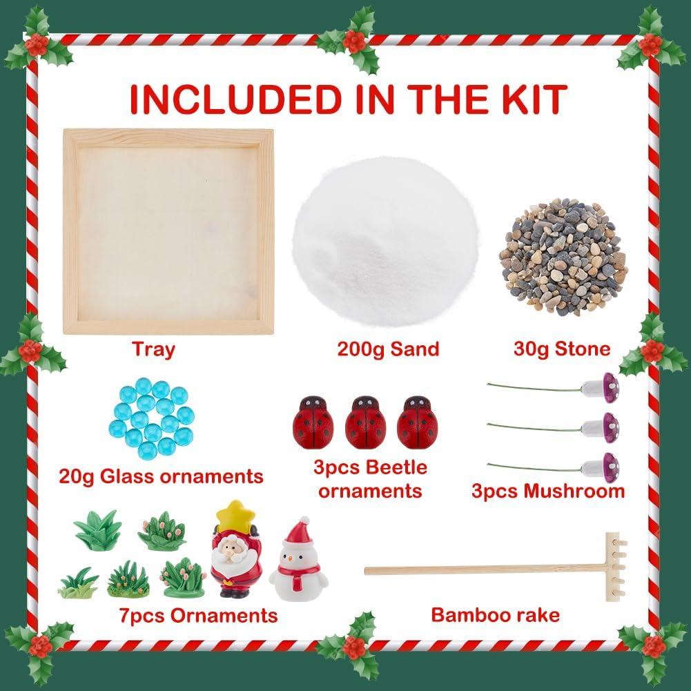 Kit de Jardín Zen Mini Navideño Webeedy con Bandeja 20cm