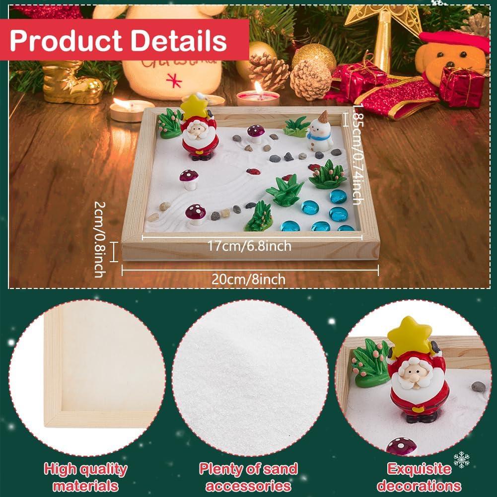 Kit de Jardín Zen Mini Navideño Webeedy con Bandeja 20cm