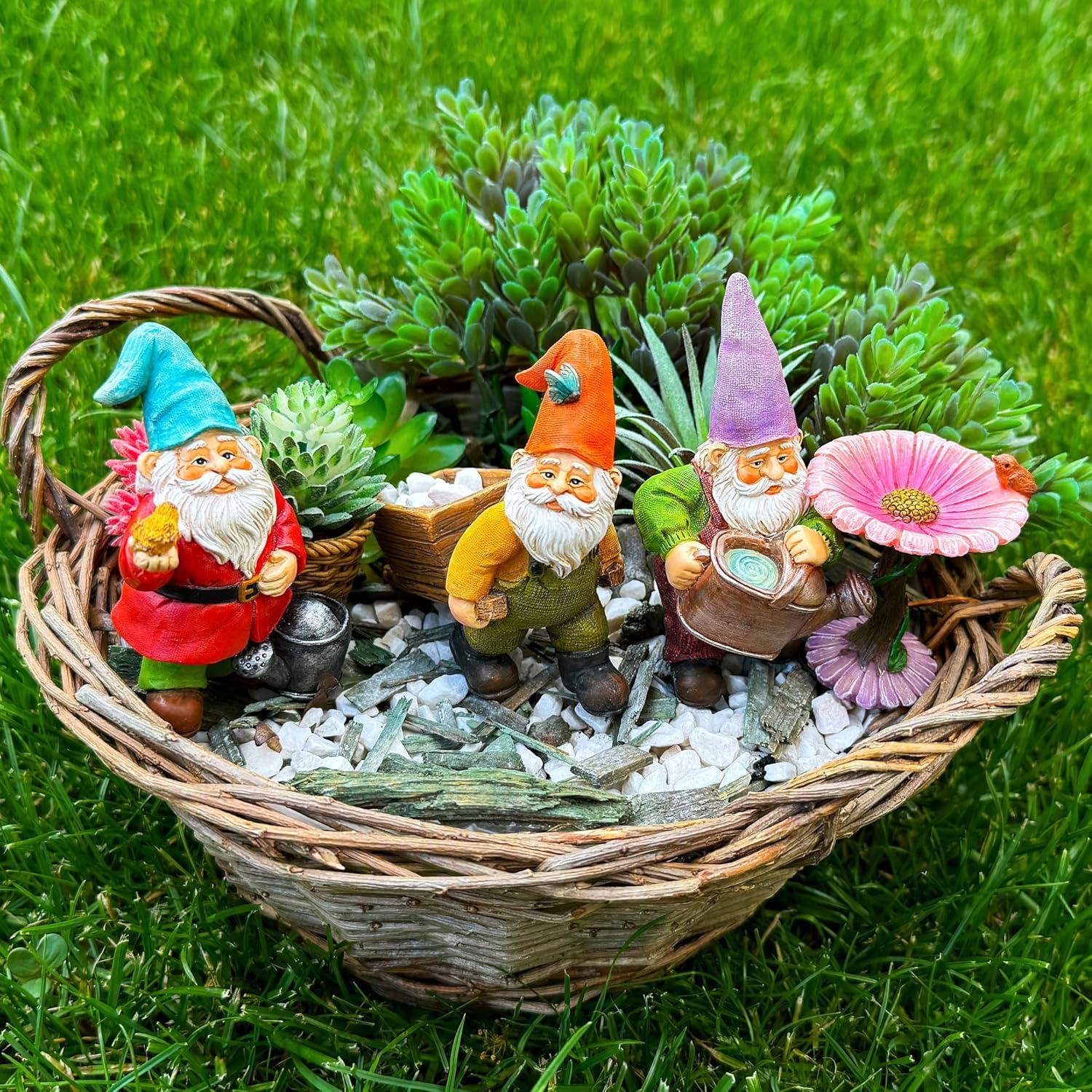 Conjunto de Gnomos de Jardín Mood Lab 4 Piezas 8.9 cm