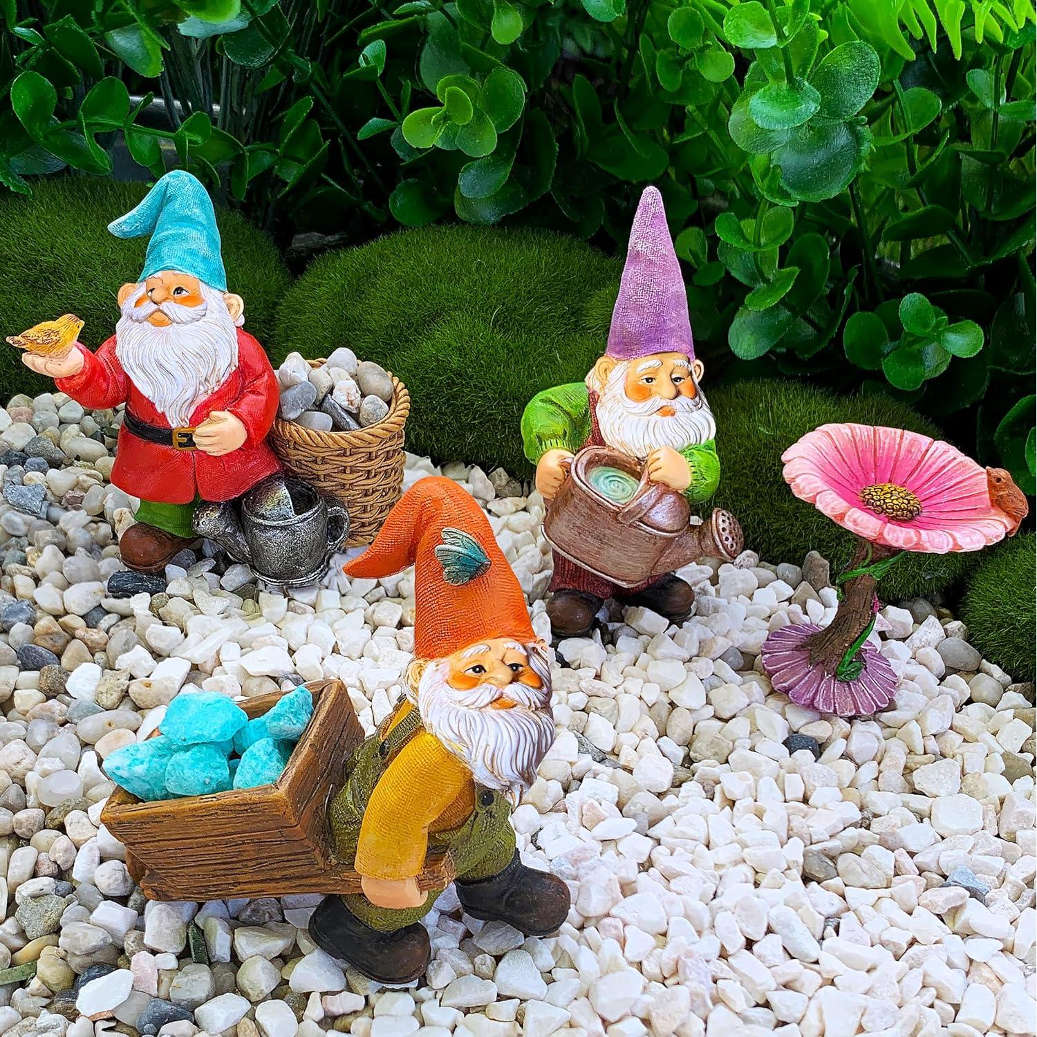 Conjunto de Gnomos de Jardín Mood Lab 4 Piezas 8.9 cm