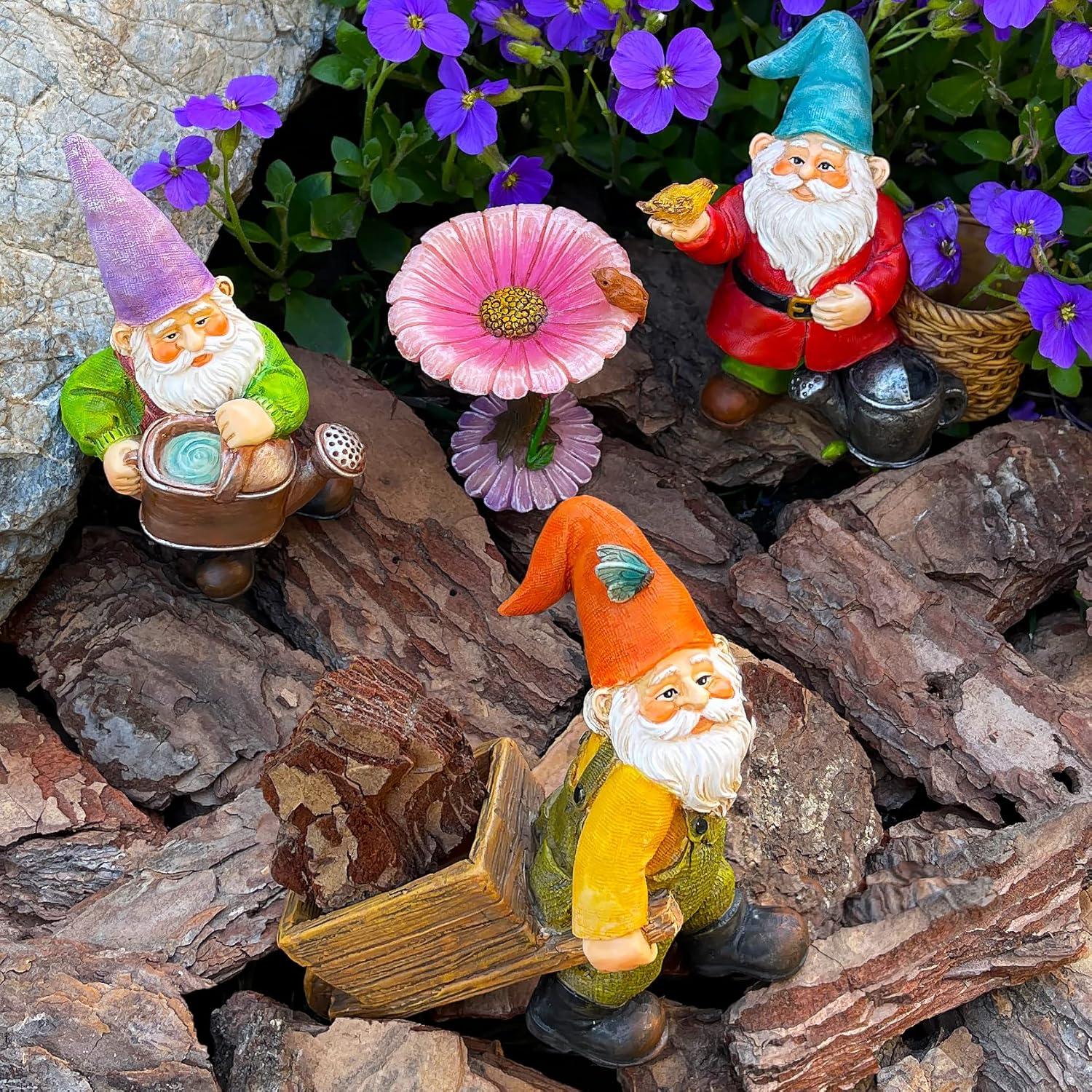 Conjunto de Gnomos de Jardín Mood Lab 4 Piezas 8.9 cm