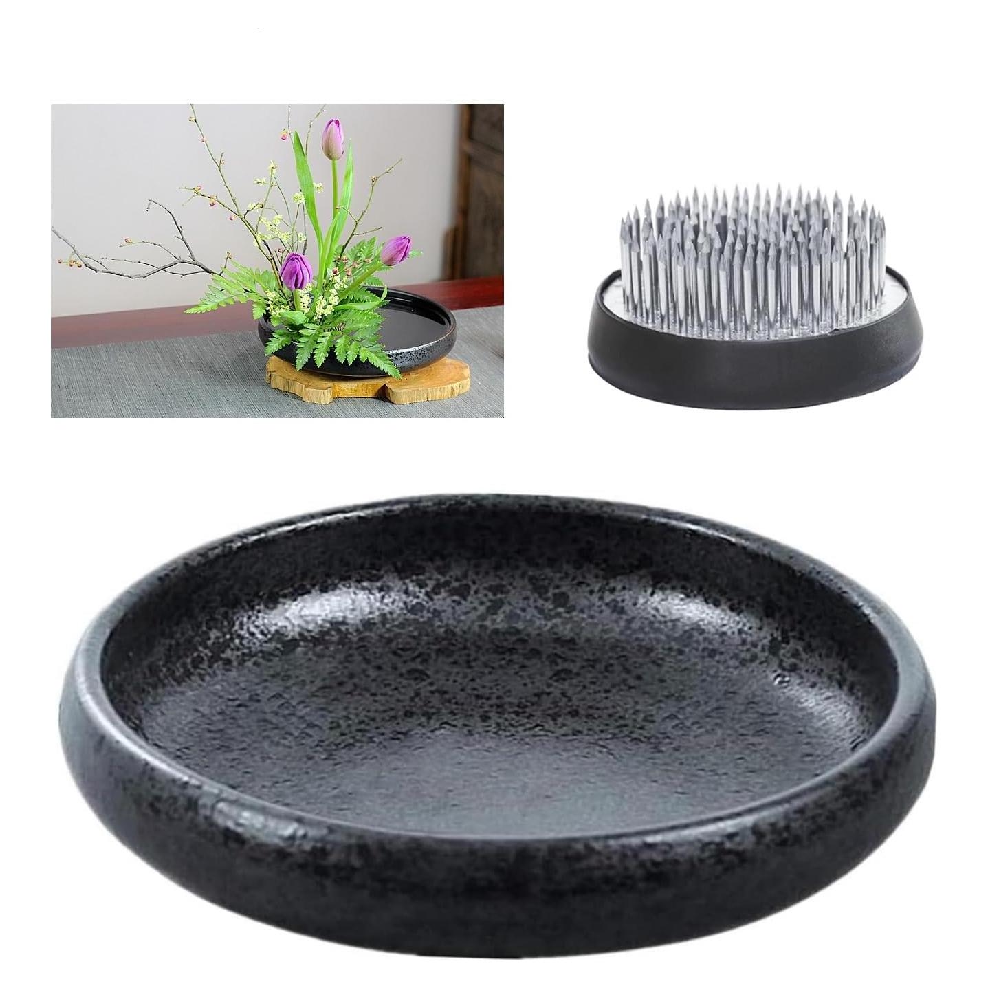 Kit de Jarrón Ikebana iToids Cerámica 15cm Redondo