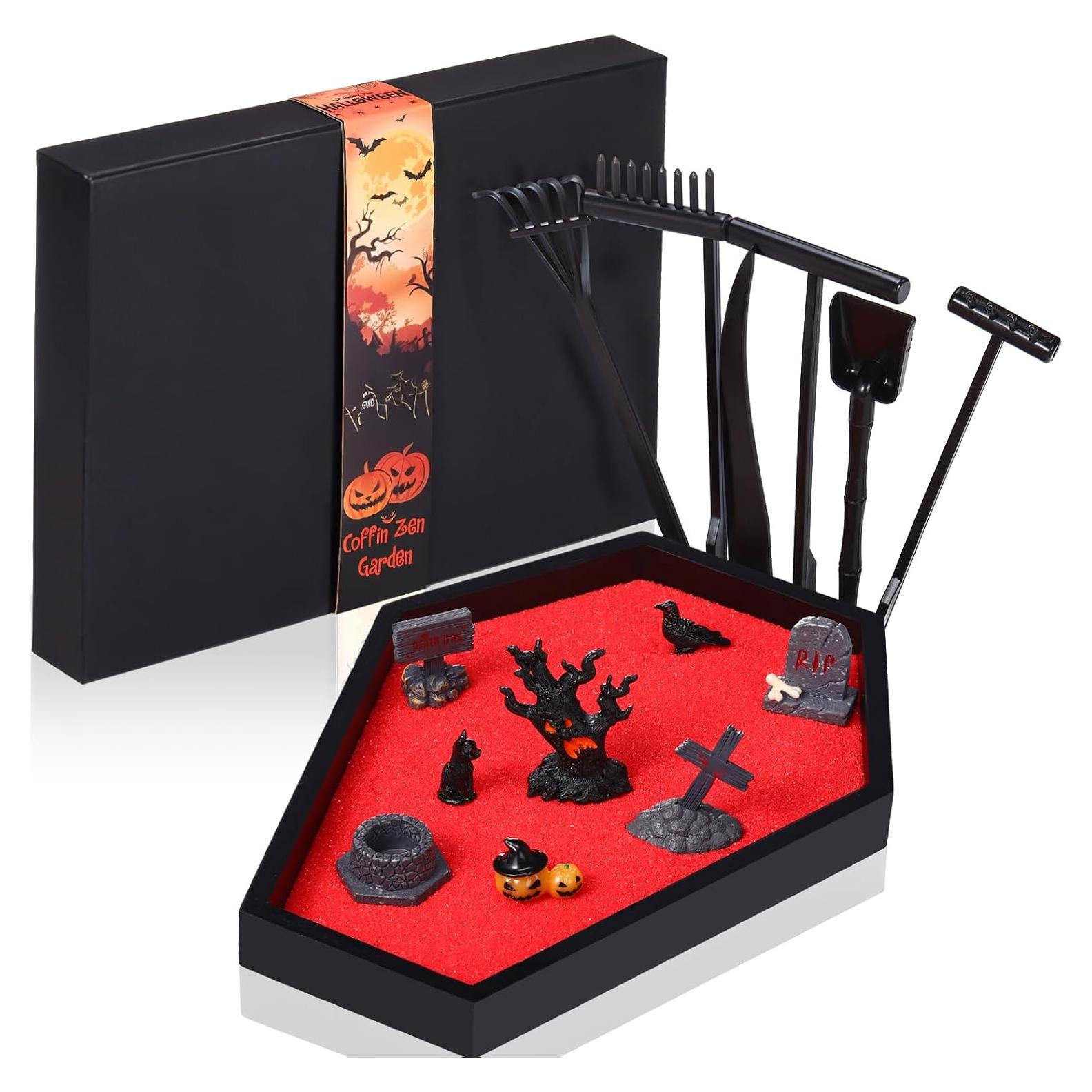 Kit de Jardín Zen de Halloween WinnerWhy con Bandeja de Ataúd