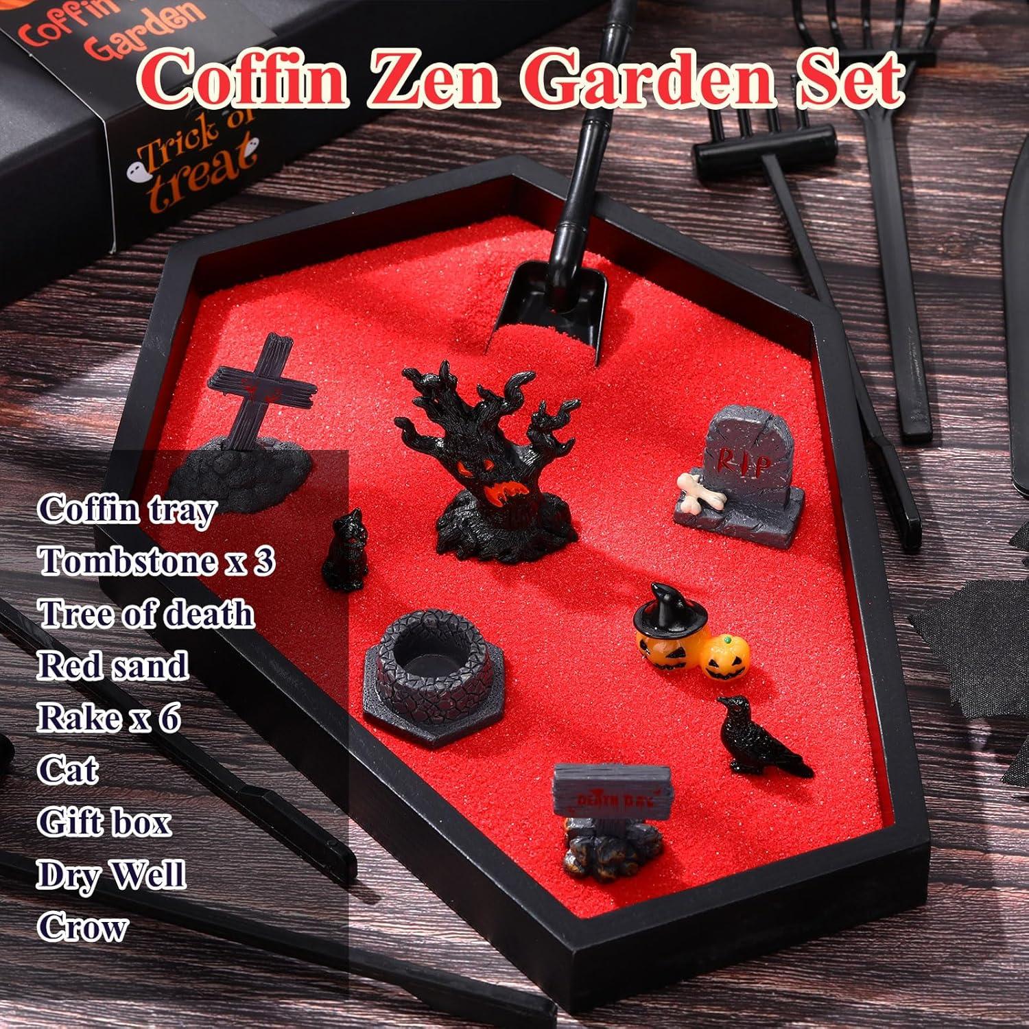 Kit de Jardín Zen de Halloween WinnerWhy con Bandeja de Ataúd