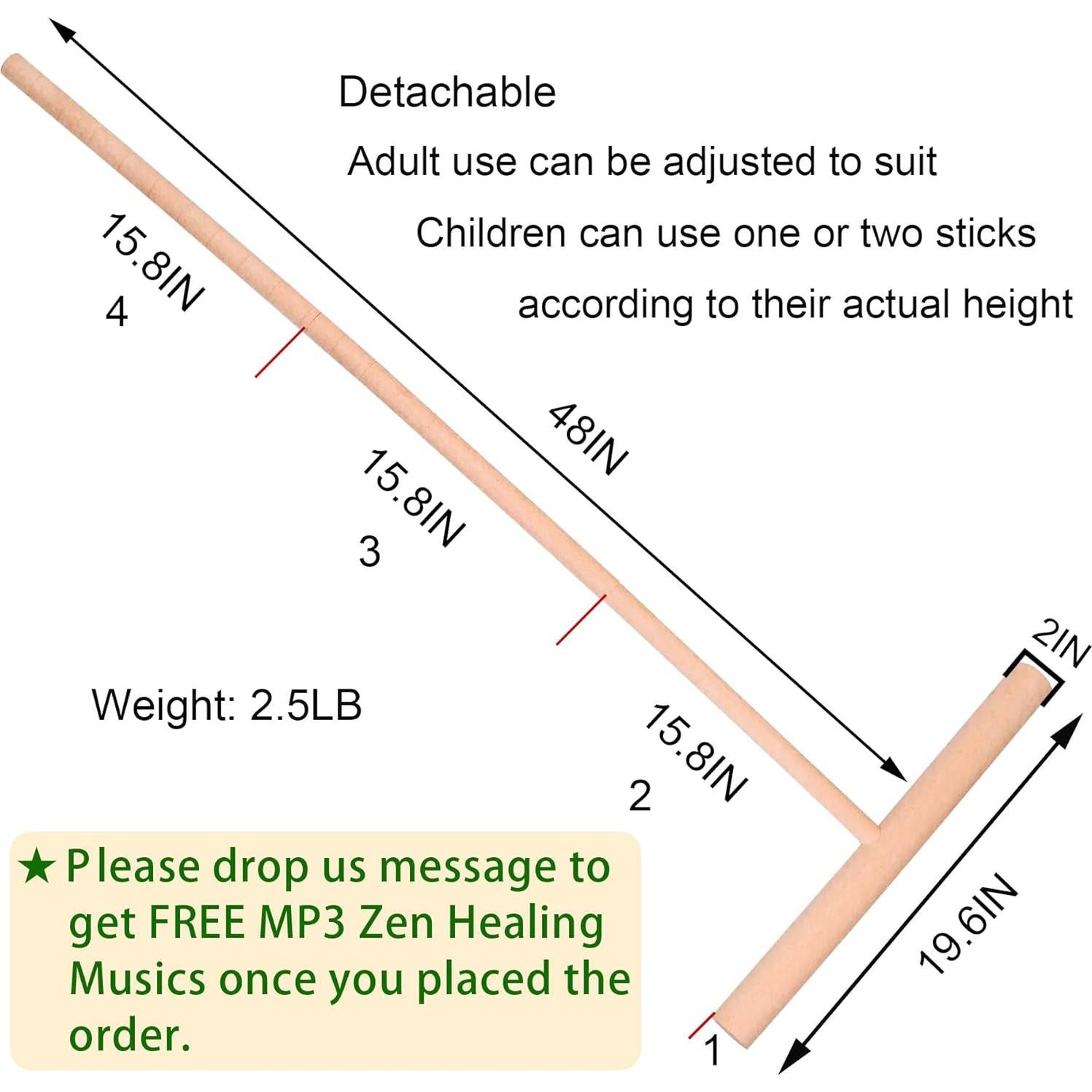 Rastrillo de Jardín Zen BangBangDa 121.92 cm Madera Haya