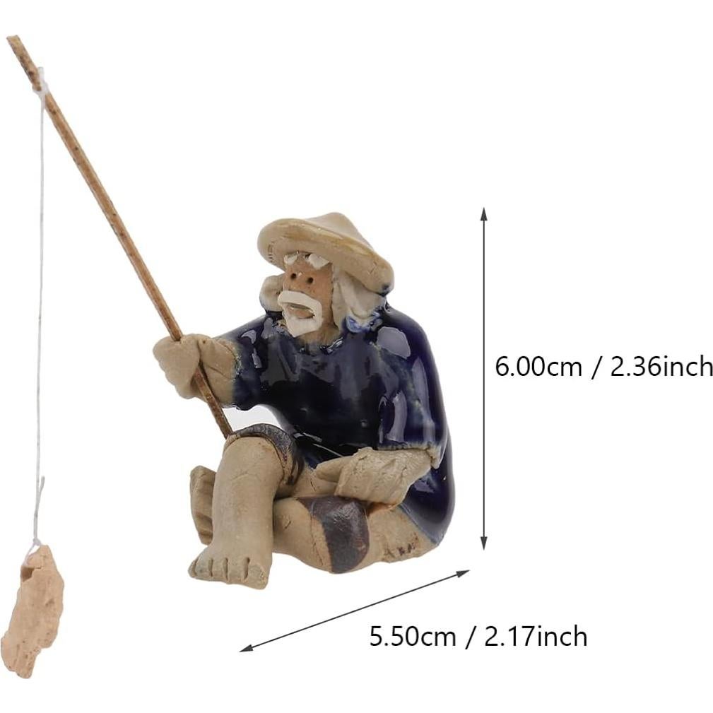 Figurita de Pescador Miniatura DOITOOL para Jardín 6x5.5 cm