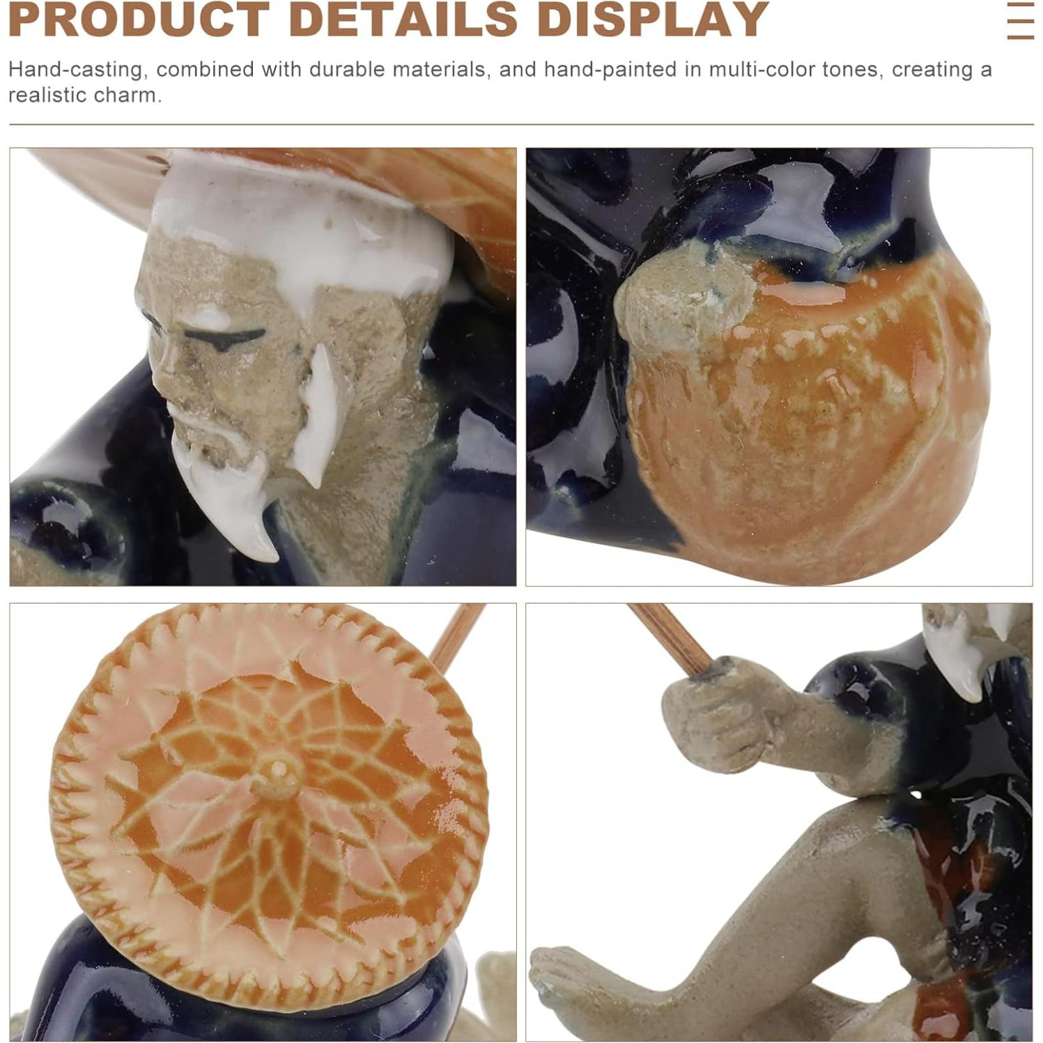 Figurita de Pescador Miniatura DOITOOL para Jardín 6x5.5 cm