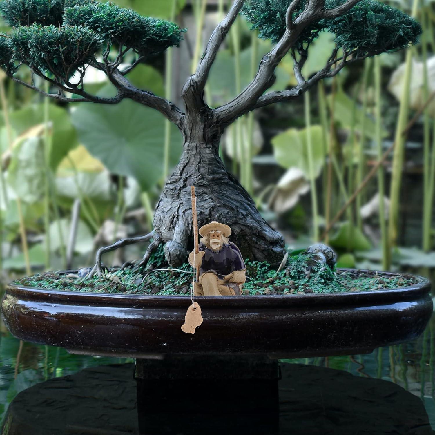 Figurita de Pescador Miniatura DOITOOL para Jardín 6x5.5 cm