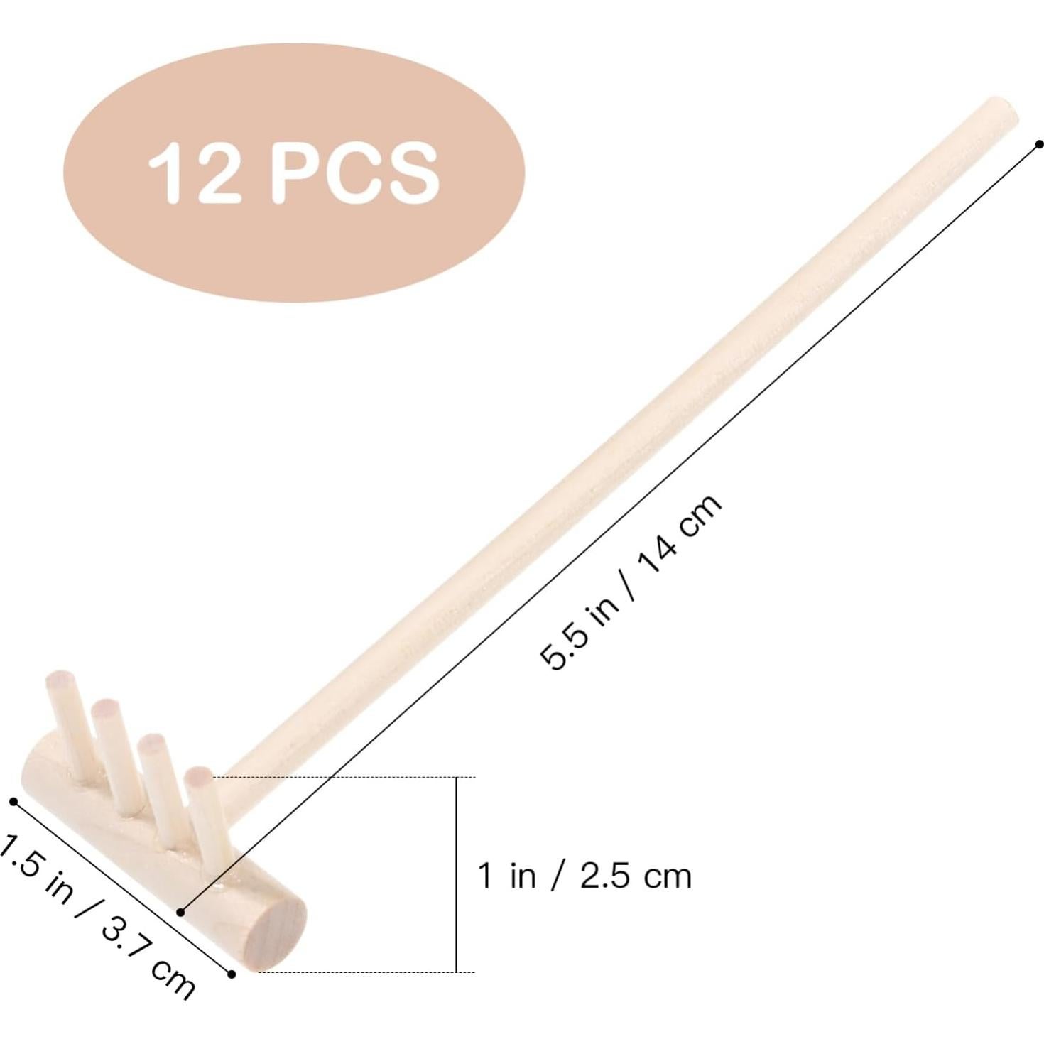 Mini Rastrillos de Bambú Cabilock 12 Piezas para Jardín Zen