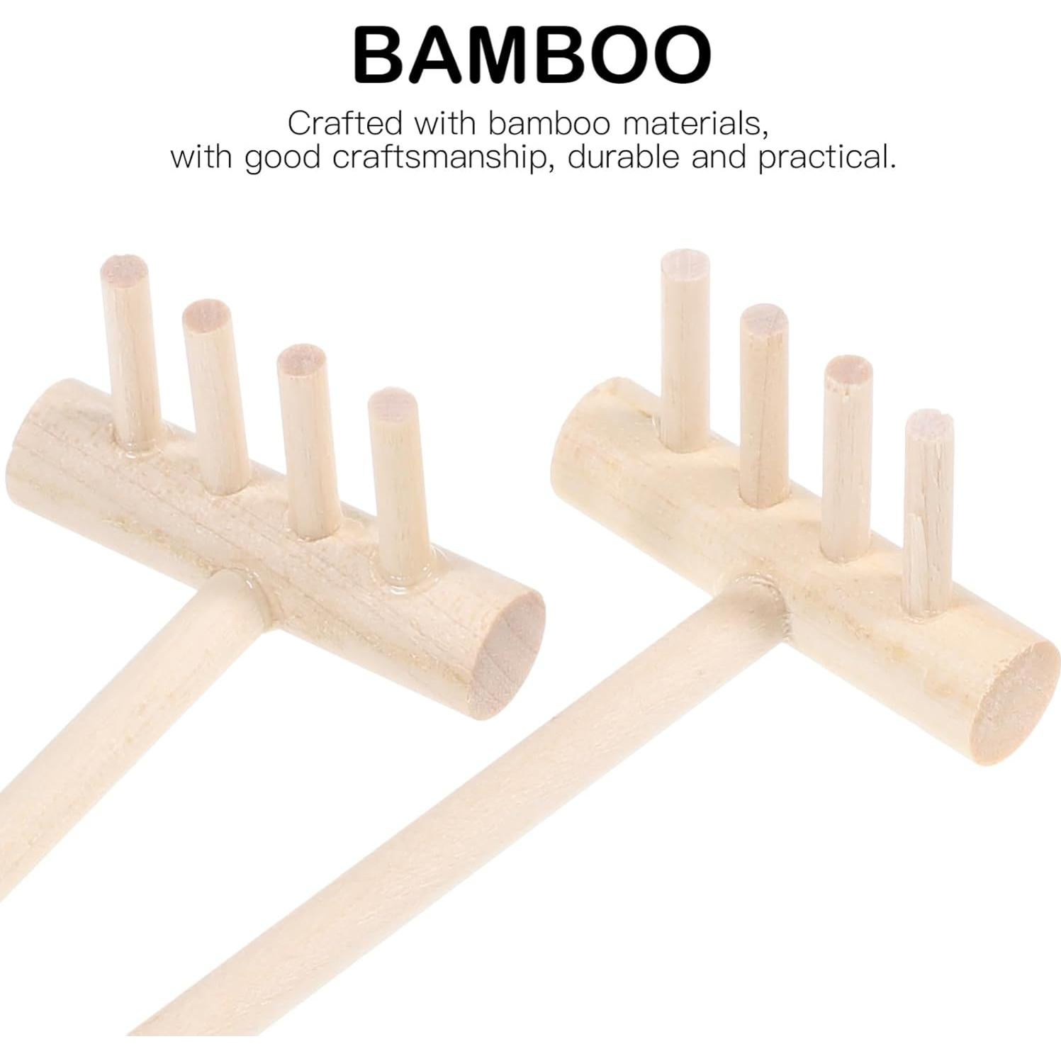 Mini Rastrillos de Bambú Cabilock 12 Piezas para Jardín Zen