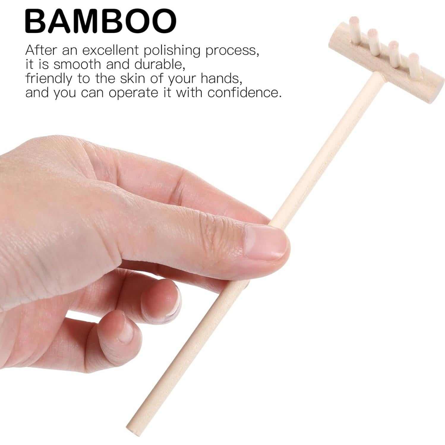 Mini Rastrillos de Bambú Cabilock 12 Piezas para Jardín Zen