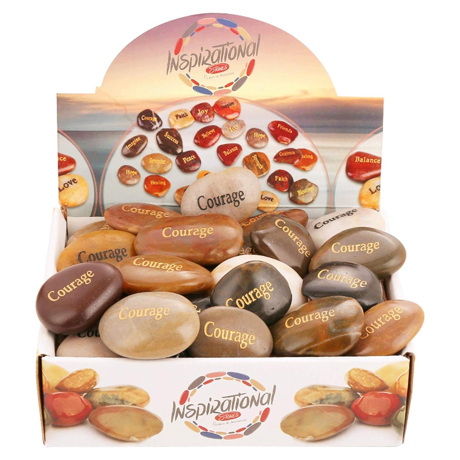 50 Piedras de Coraje RockImpact Grabadas Inspiradoras 5-8 cm