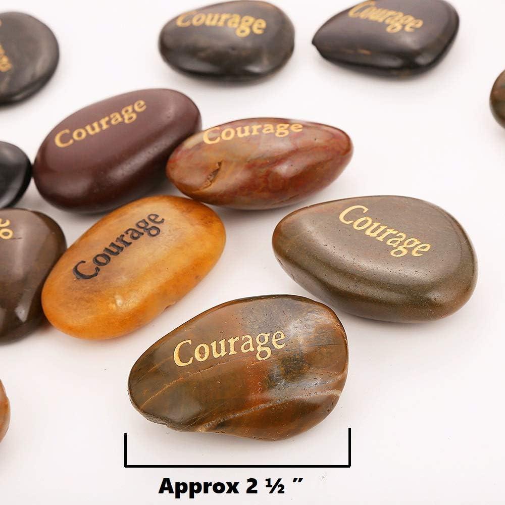 50 Piedras de Coraje RockImpact Grabadas Inspiradoras 5-8 cm