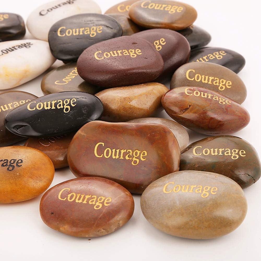 50 Piedras de Coraje RockImpact Grabadas Inspiradoras 5-8 cm