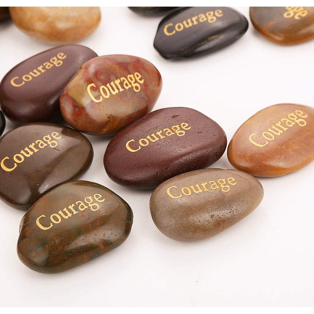 50 Piedras de Coraje RockImpact Grabadas Inspiradoras 5-8 cm