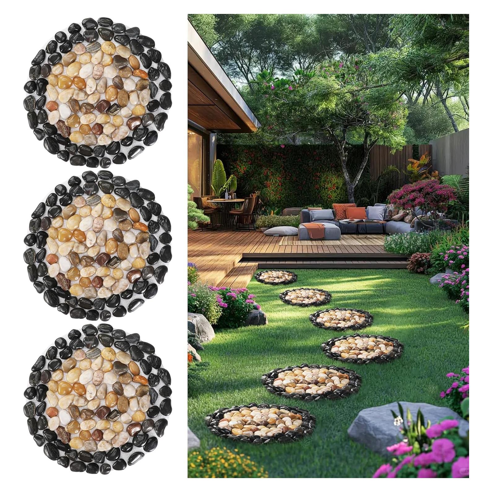 Piedras de Paso de Jardín EYZH 30 cm Antideslizantes 3 Piezas