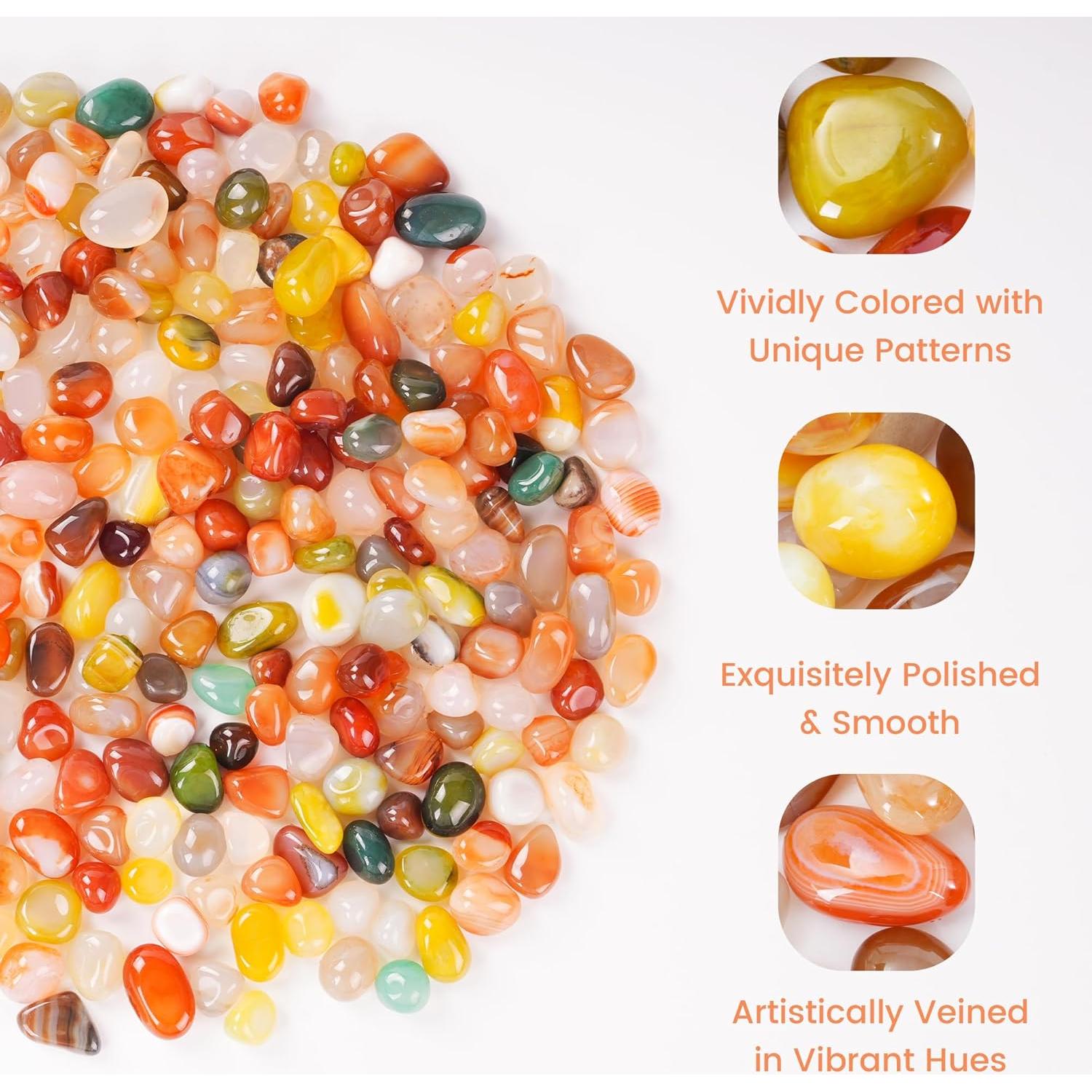 Piedras de Ágata Coloridas 0.91 kg SIDONG 1-1.5 cm Pulidas