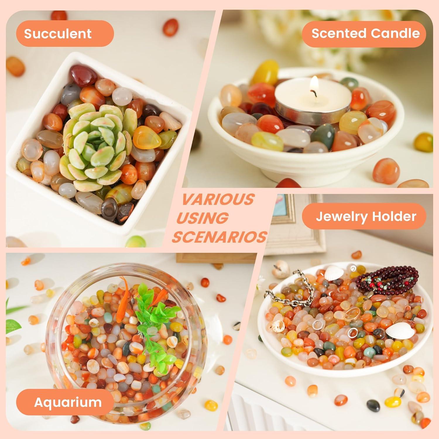 Piedras de Ágata Coloridas 0.91 kg SIDONG 1-1.5 cm Pulidas