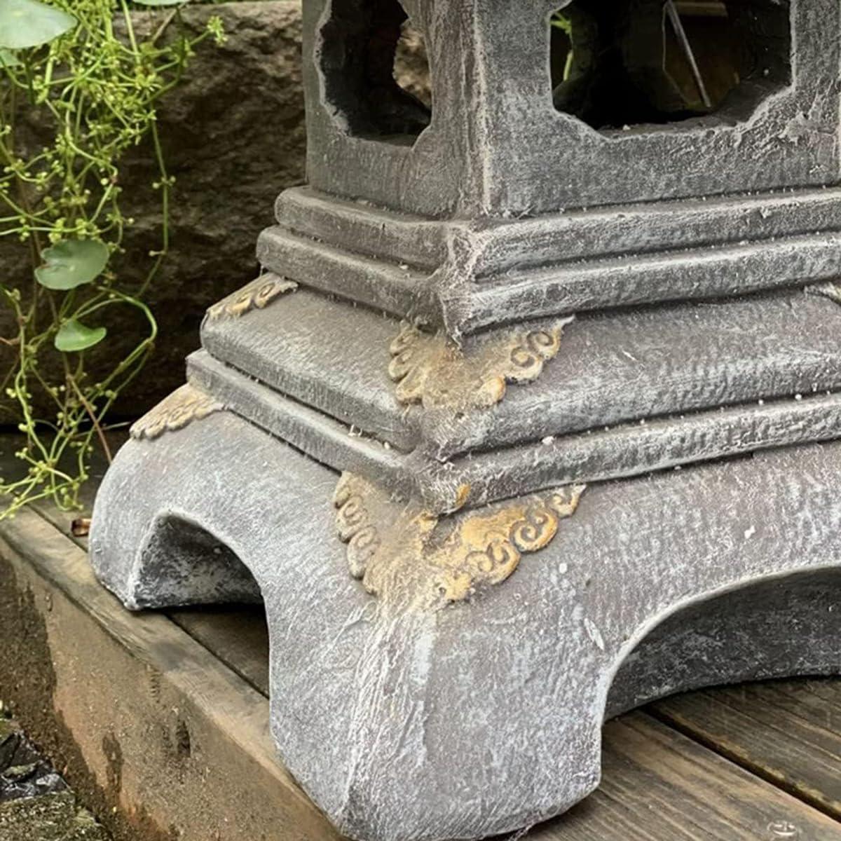 Linterna de Jardín Zen Buokaiw - Pagoda 2 Niveles 30x30x49.8cm