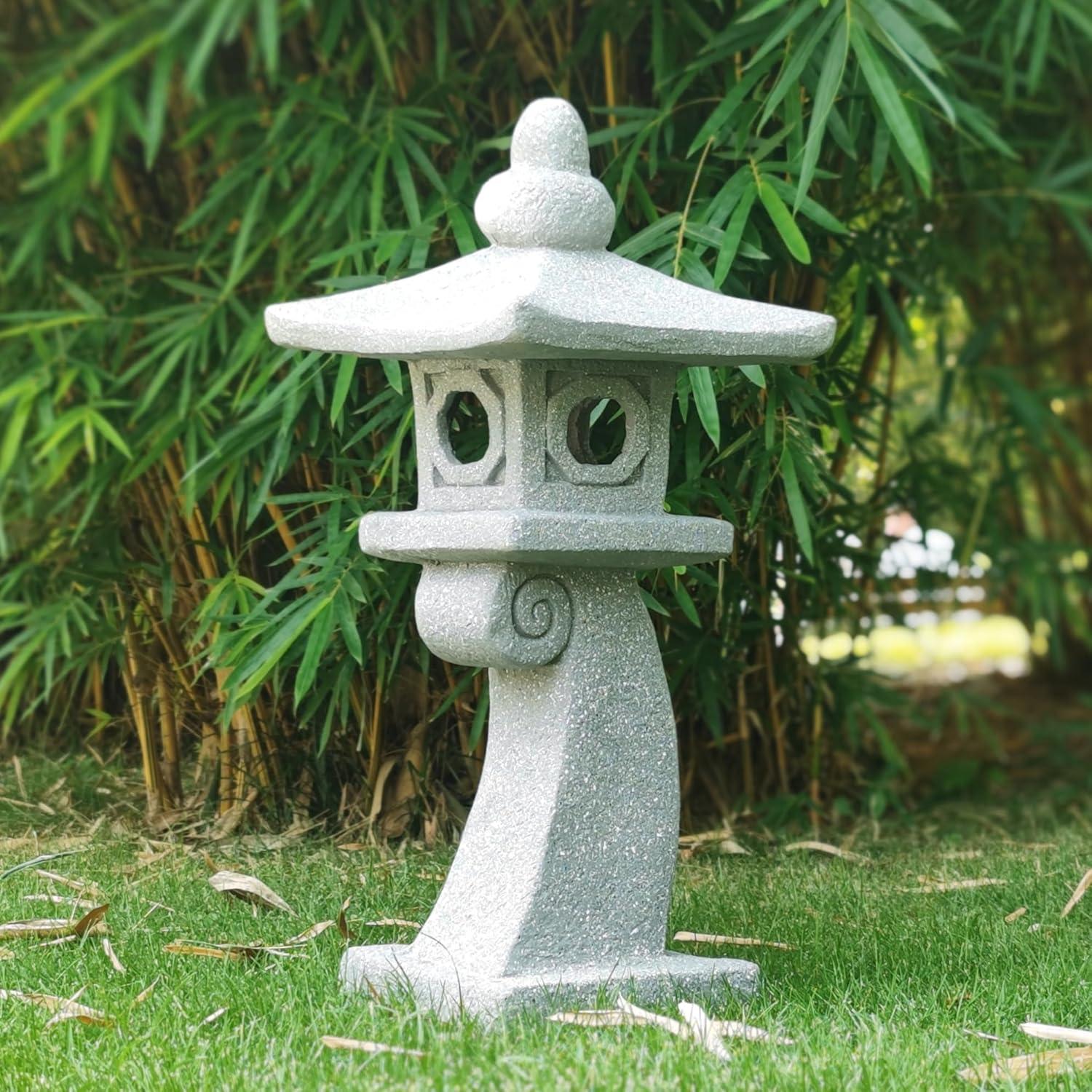 Linterna Pagoda Zen Solar ZOEJADE 71 cm Jardín Decorativa