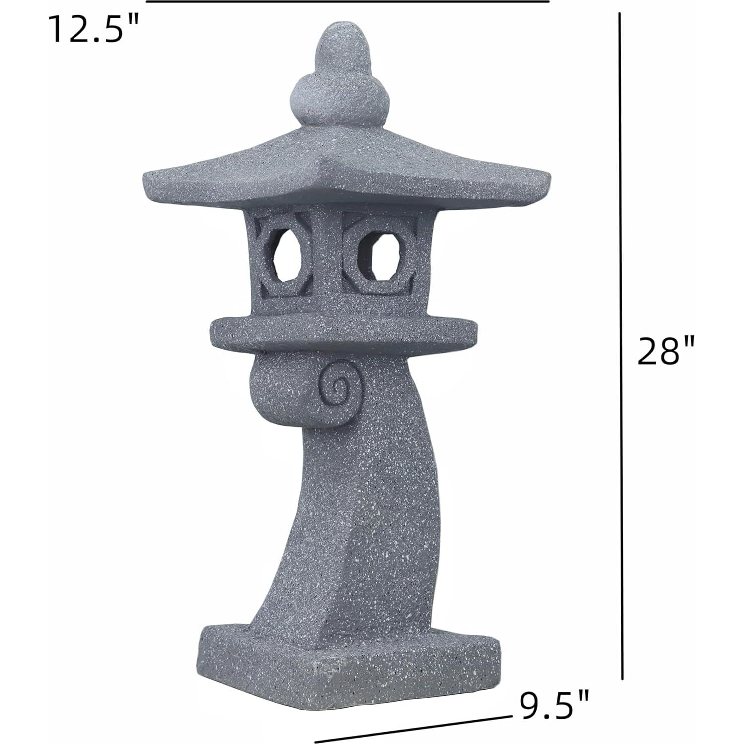 Linterna Pagoda Zen Solar ZOEJADE 71 cm Jardín Decorativa