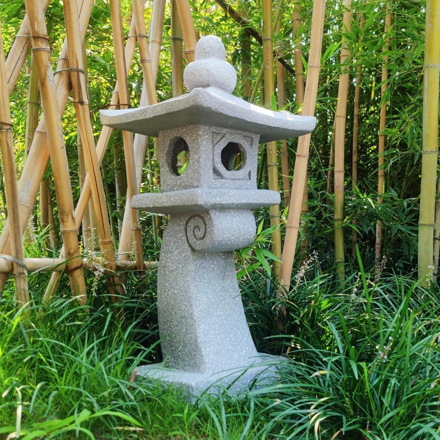 Linterna Pagoda Zen Solar ZOEJADE 71 cm Jardín Decorativa