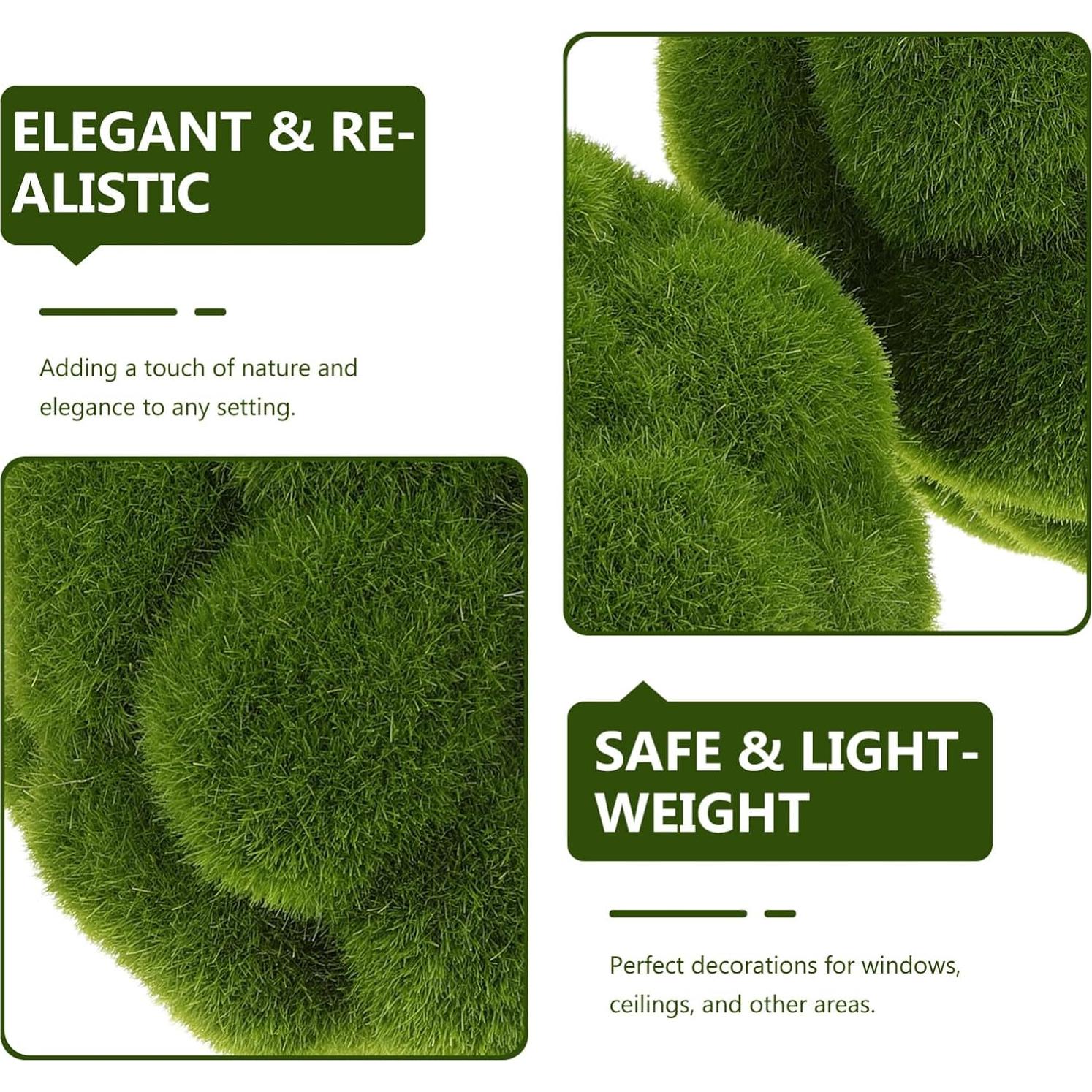 Bolas de Musgo Verde Cabilock 8 Piezas 12cm Decorativas