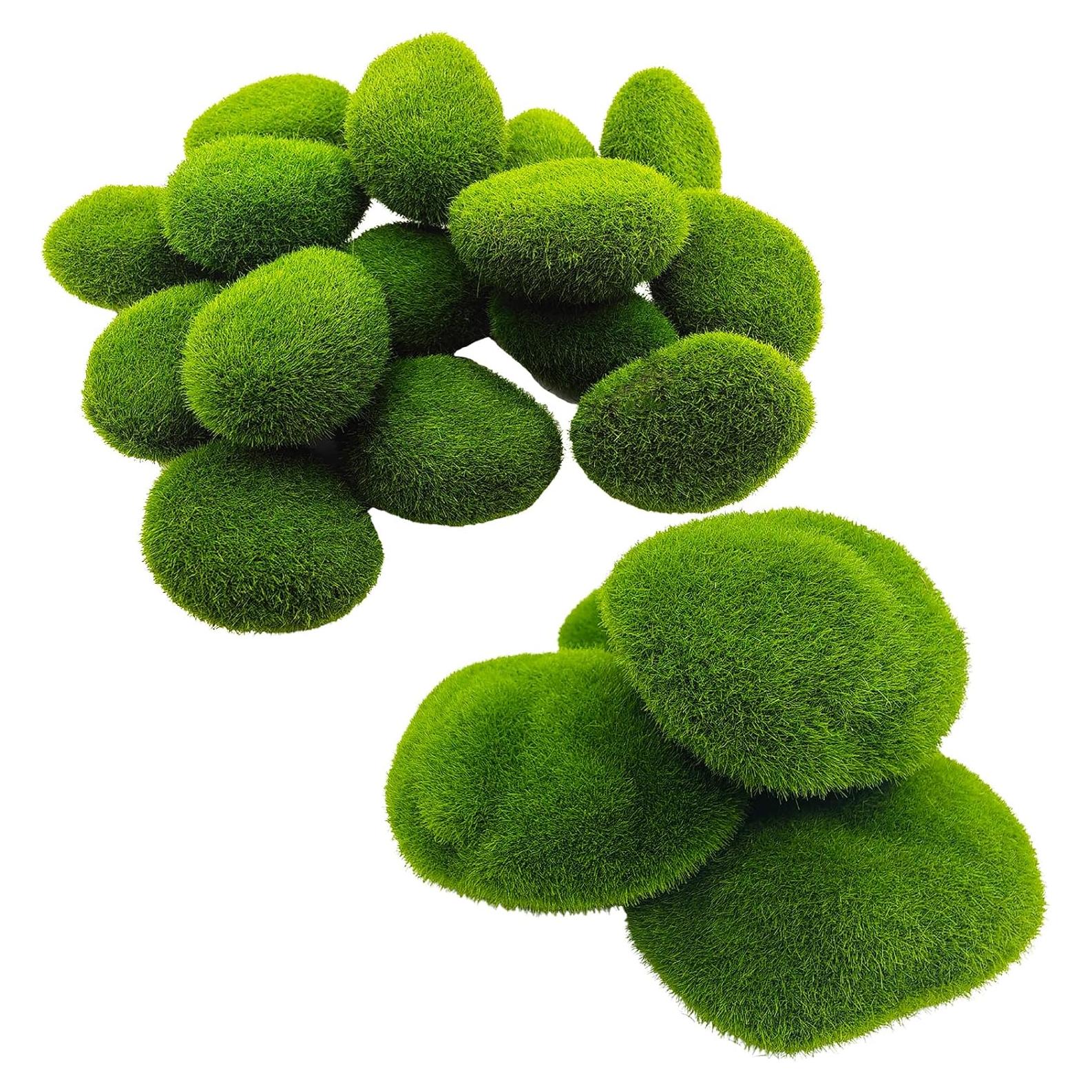 Rocas de Musgo Artificial AncBace 20 Piezas Decoración Verde