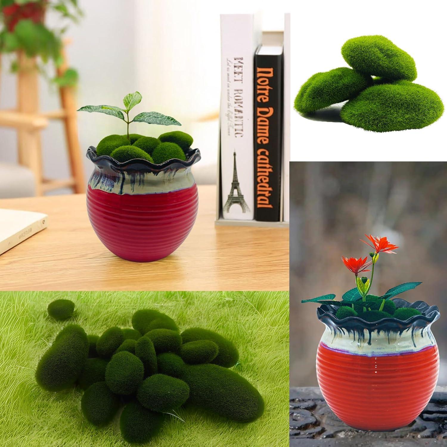 Rocas de Musgo Artificial AncBace 20 Piezas Decoración Verde