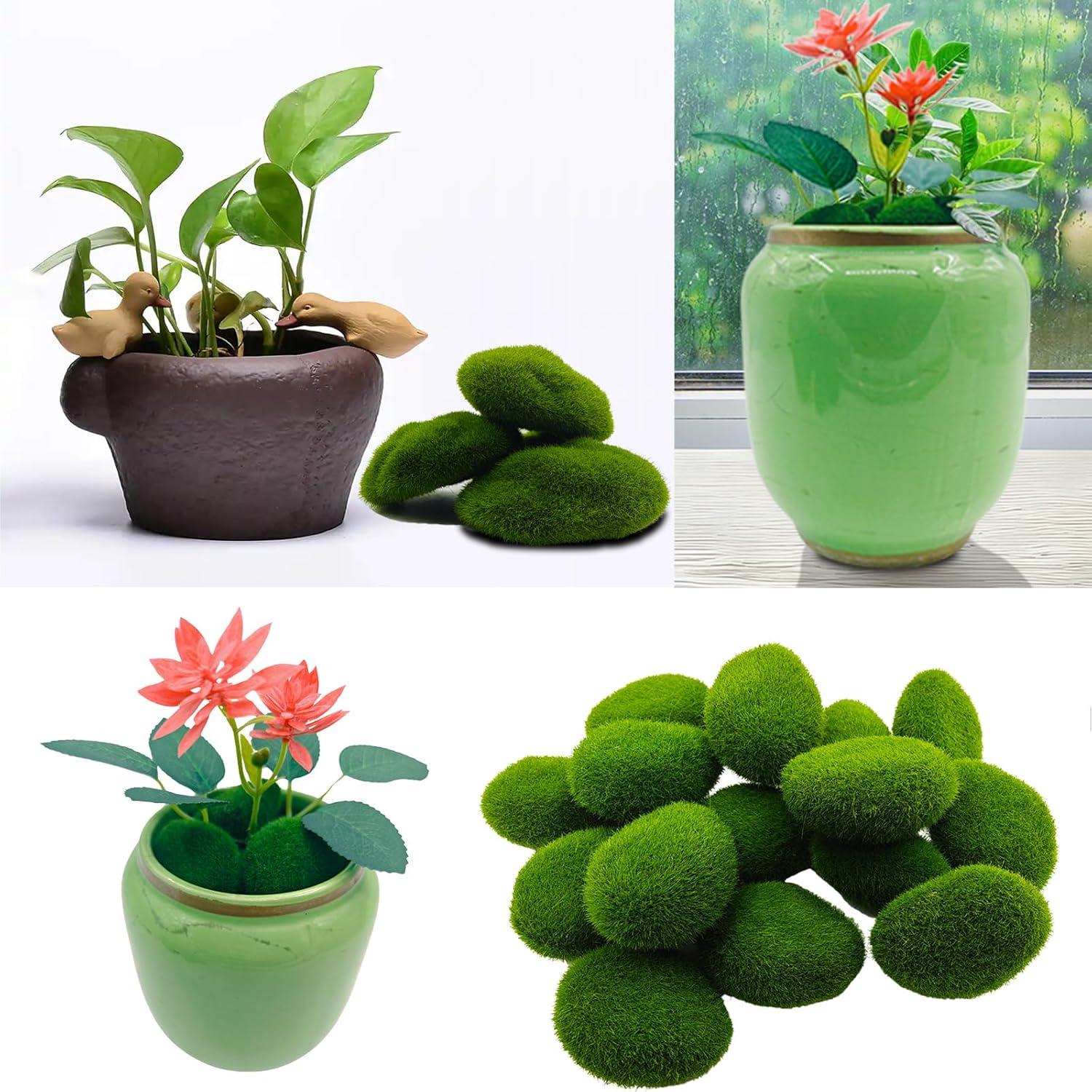 Rocas de Musgo Artificial AncBace 20 Piezas Decoración Verde