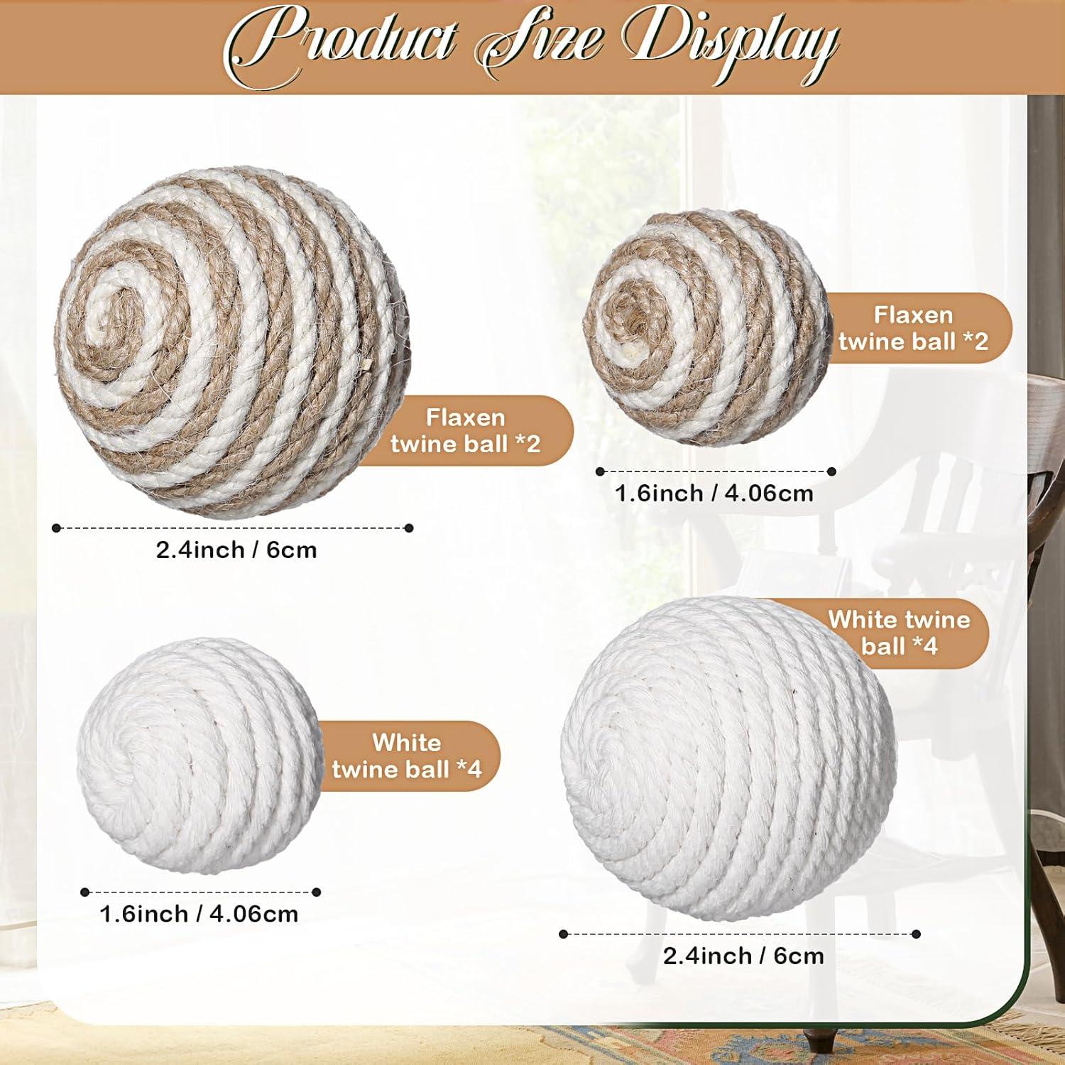 Jetec 18 Piezas Bolas Decorativas de Musgo y Mimbre 4-8.5 cm