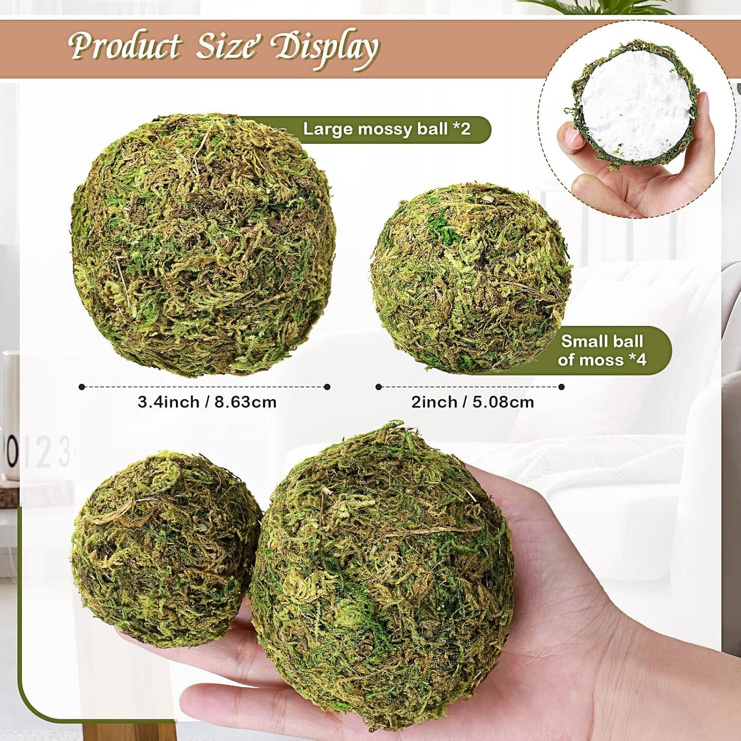 Jetec 18 Pcs Bolas Decorativas de Musgo y Mimbre para Mesa