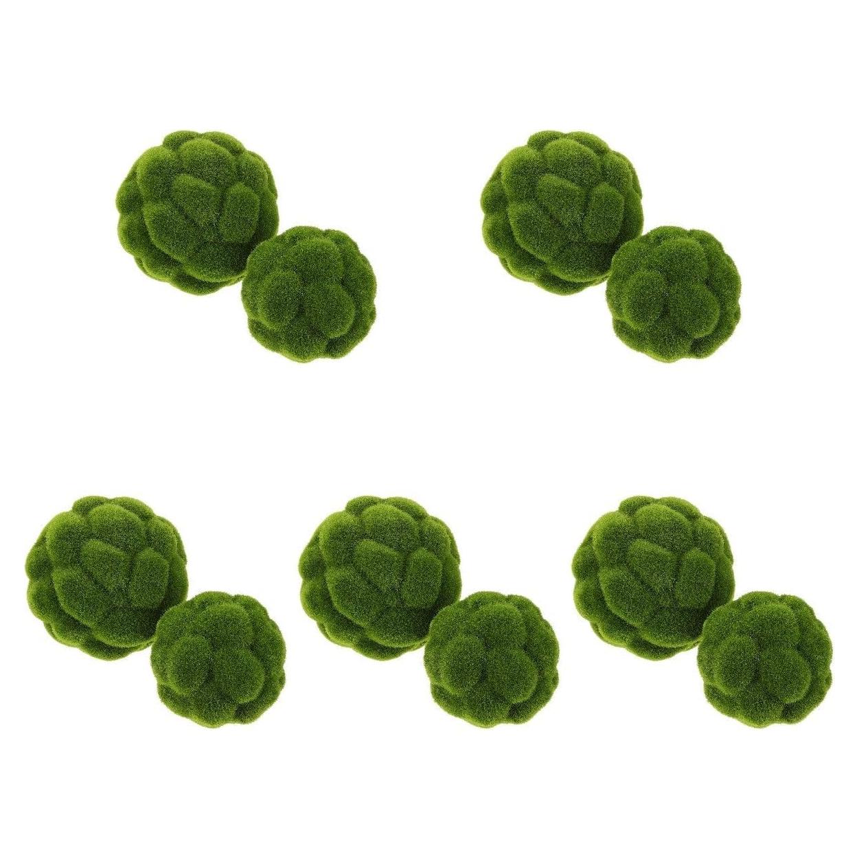 Bolas de Musgo Verde Cabilock 10pcs 9.9cm y 11.9cm Decorativas