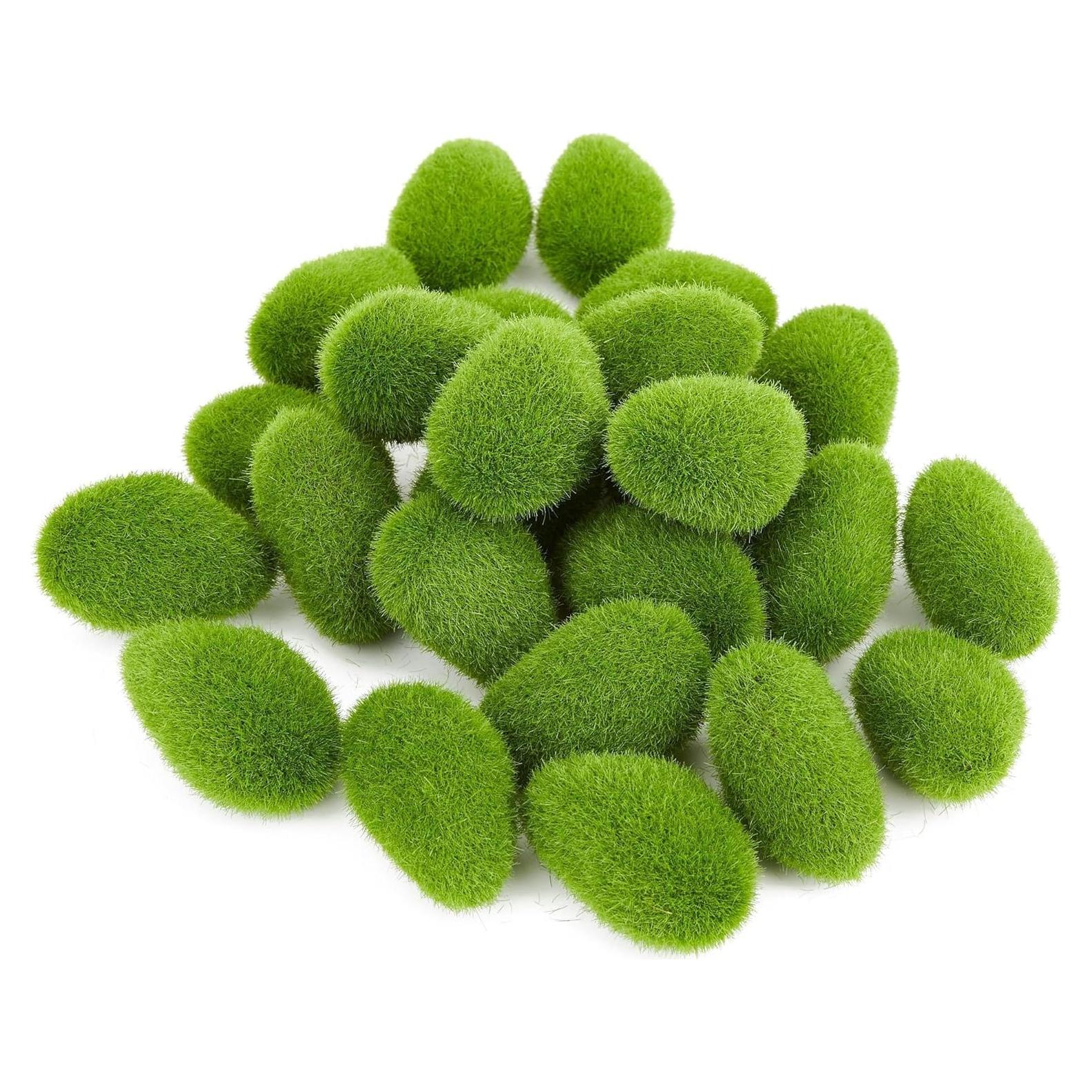 Fensong 30 Piezas de Rocas de Musgo Artificial Verde 4.5 cm