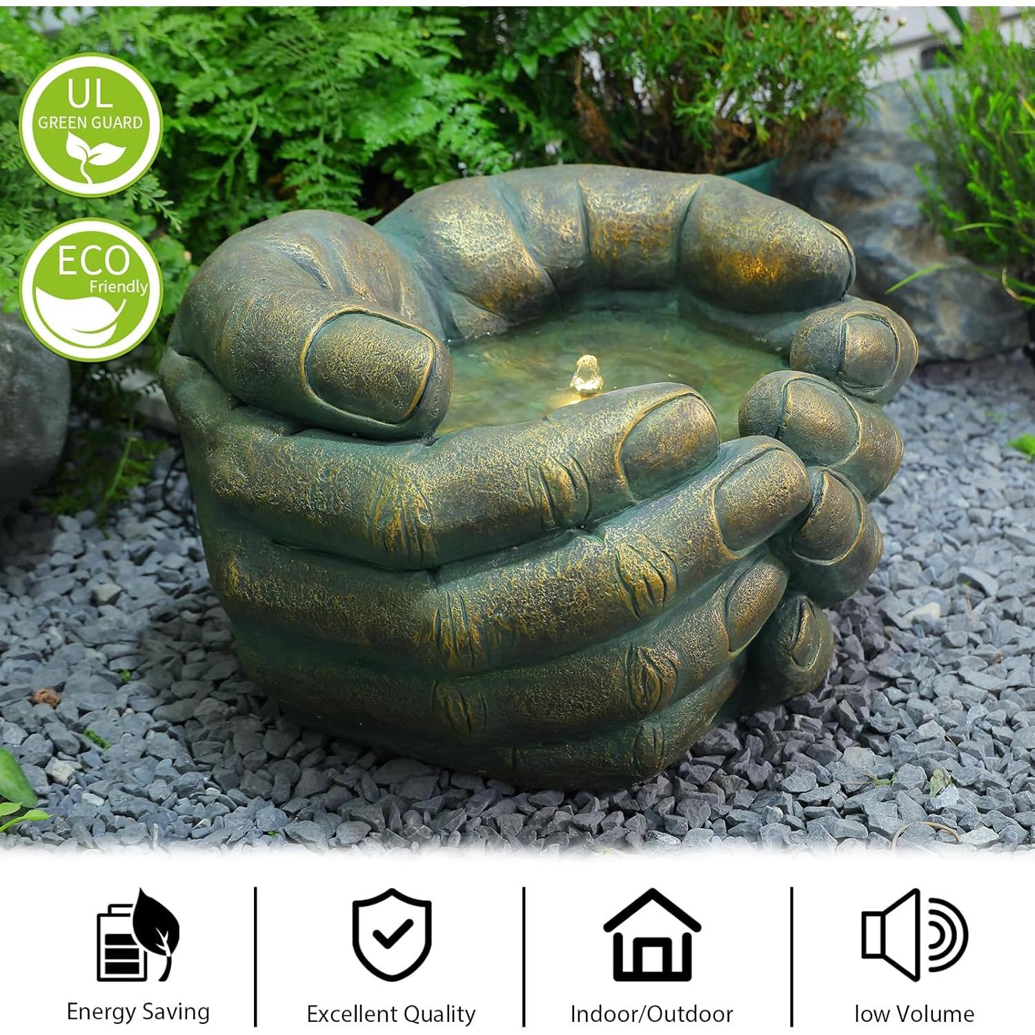 Fuente de Agua Zen Bumilgar Mano de Buda con LED 50 cm