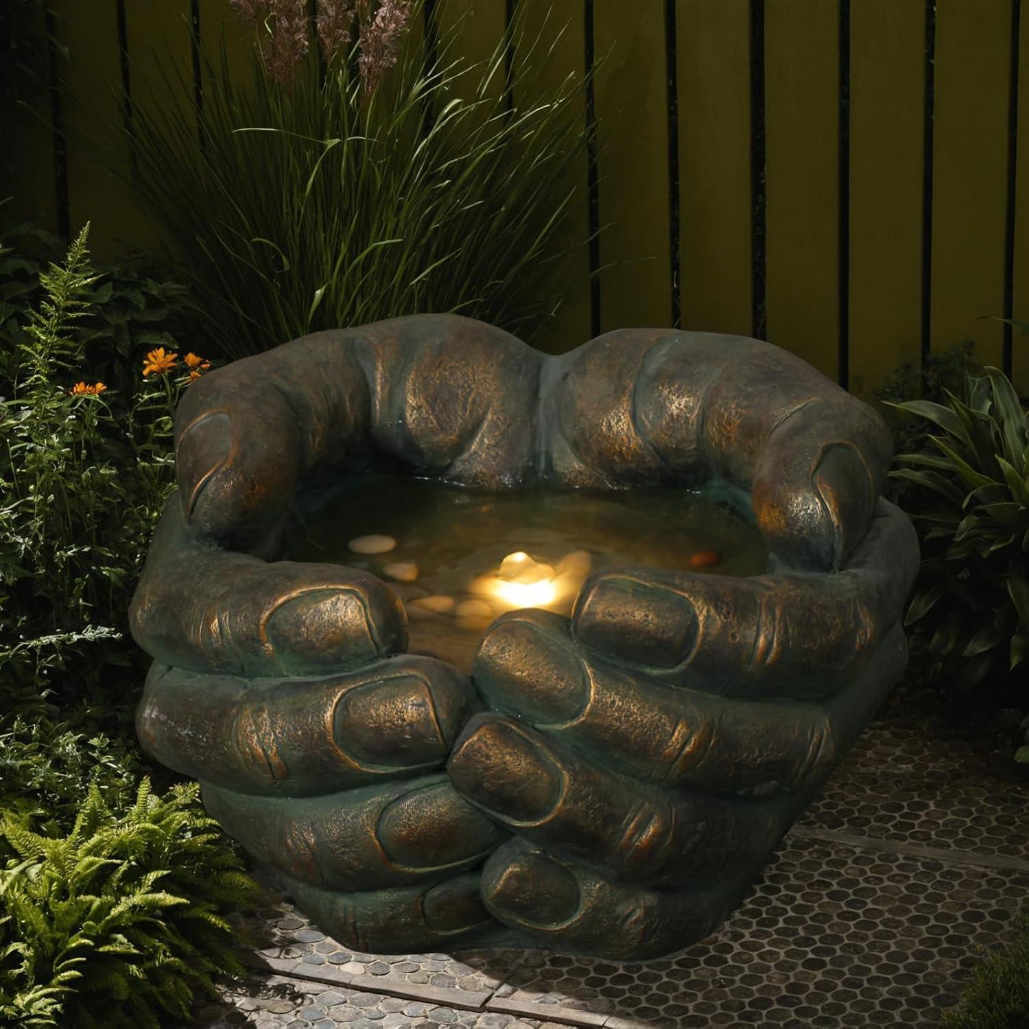 Fuente de Agua Zen Bumilgar Mano de Buda con LED 50 cm