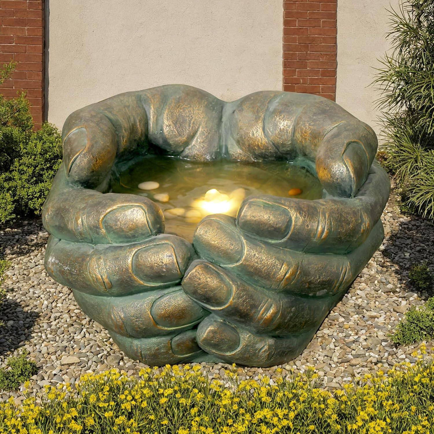Fuente de Agua Zen Bumilgar Mano de Buda con LED 50 cm