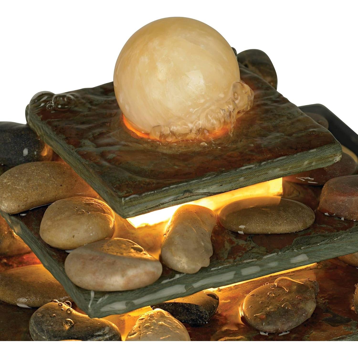 Fuente de Mesa Zen John Timberland 30.48 cm con Luz LED