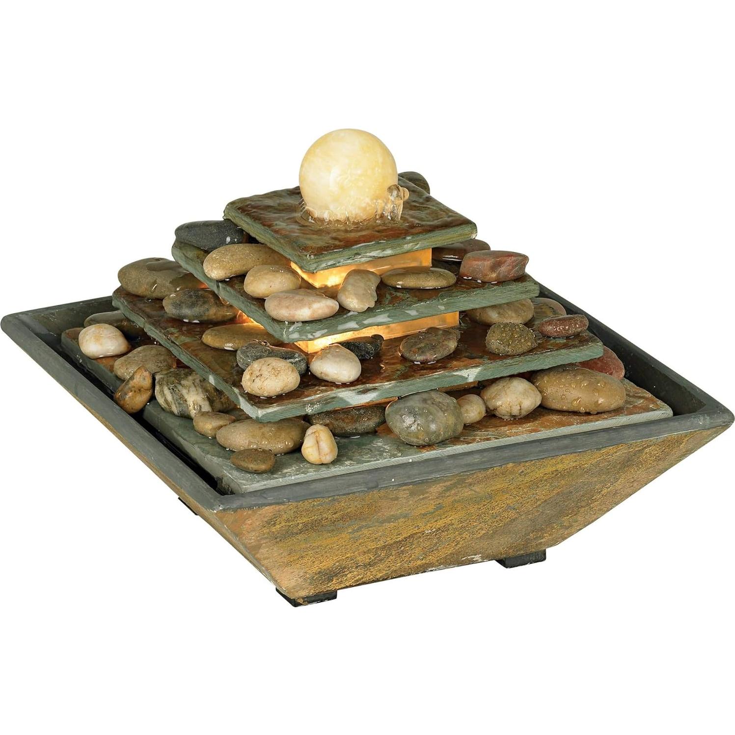 Fuente de Mesa Zen John Timberland 30.48 cm con Luz LED