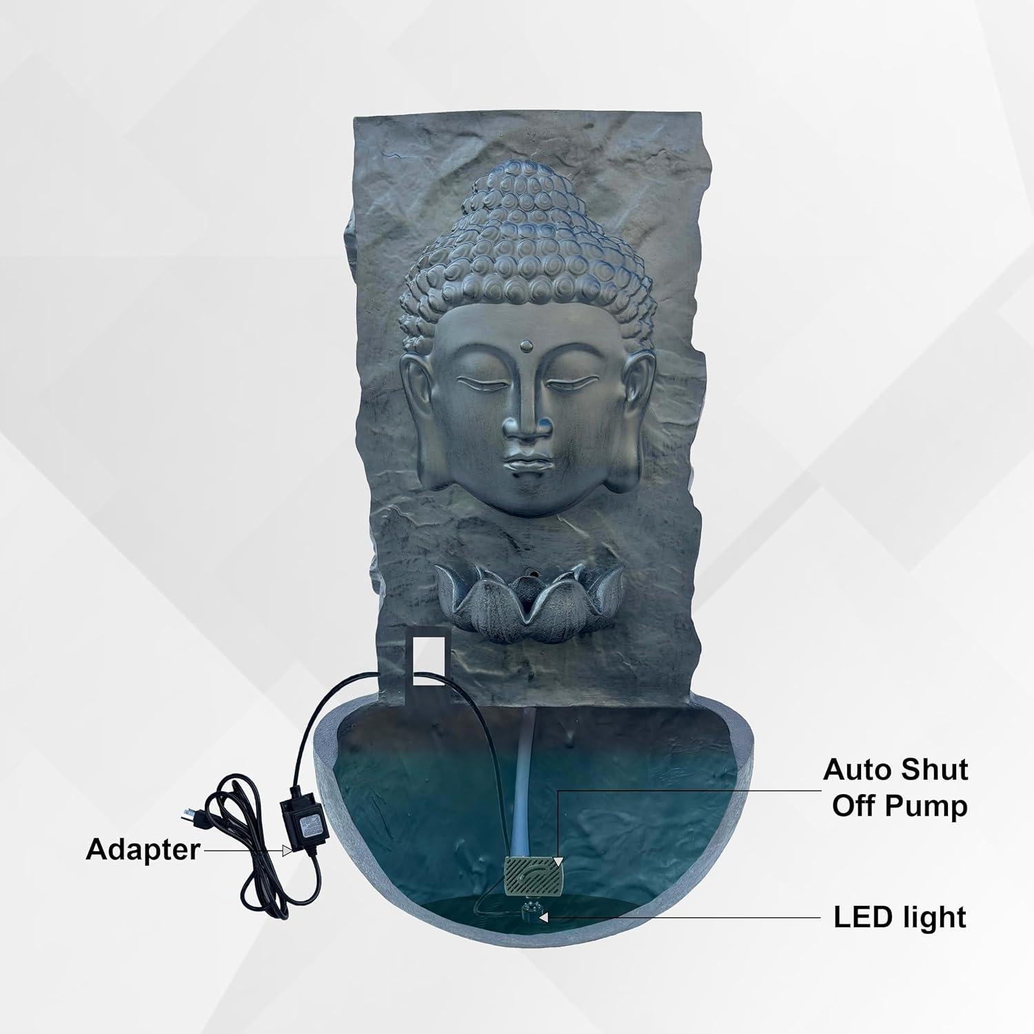 Fuente de Agua de Jardín XBrand 76 cm Resina Dorada con LED