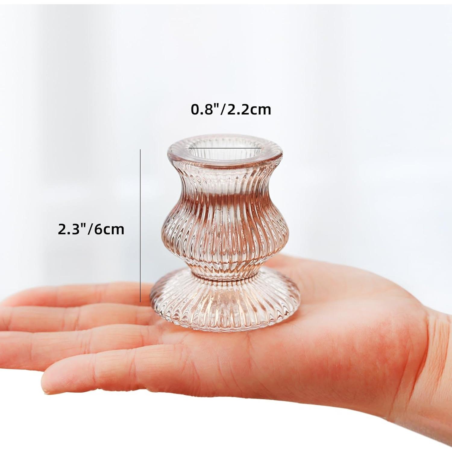 Soportes de Candelabro de Vidrio WDHODEC 12PCS Coloridos