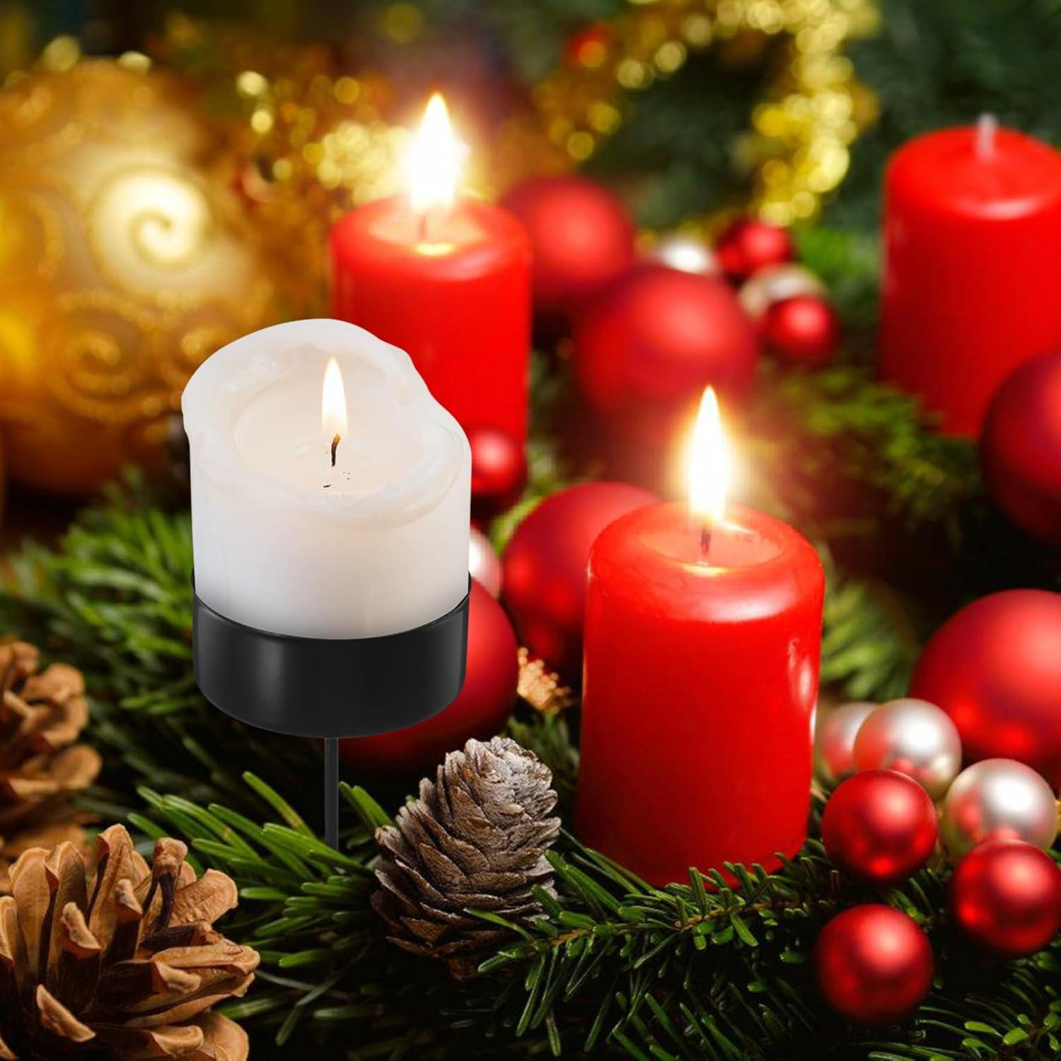 Soportes de Velas de Hierro Veemoon 6 Pcs con Punta 5 cm