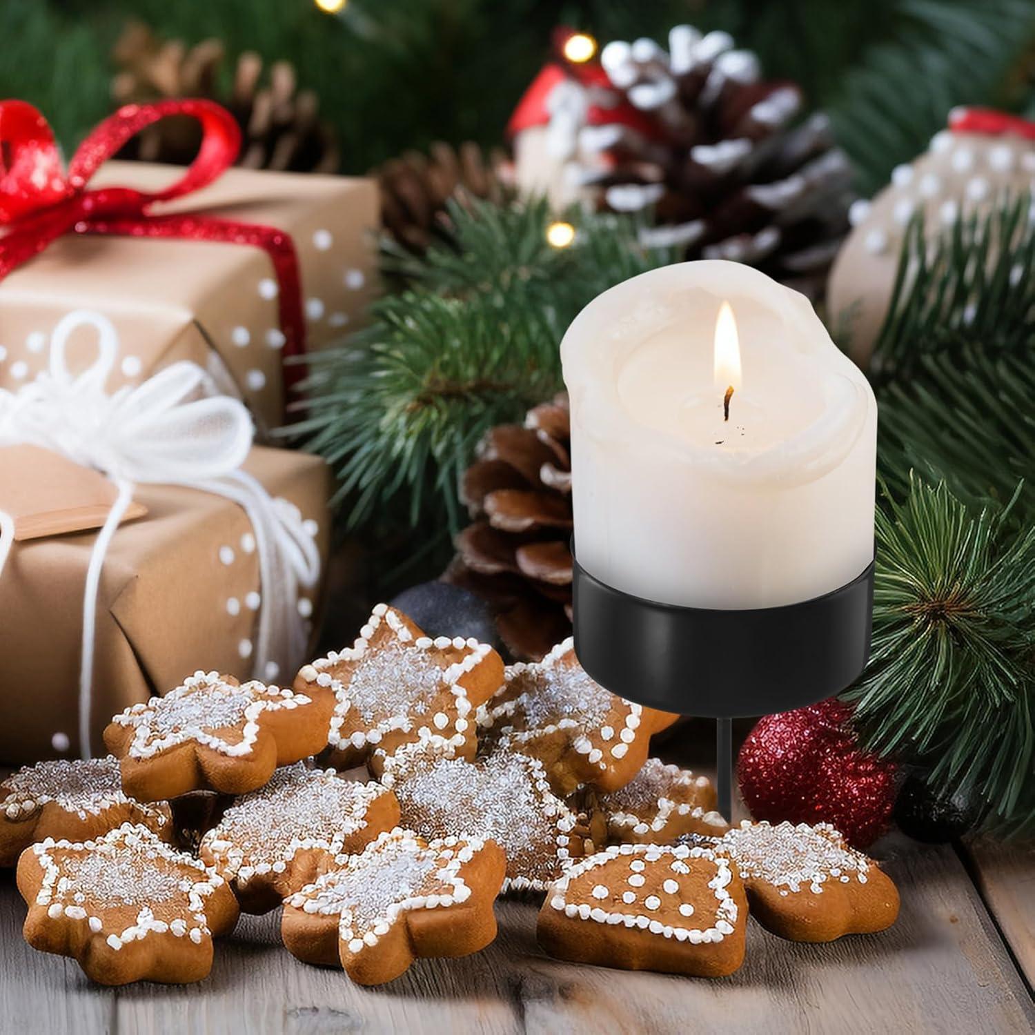 Soportes de Velas de Hierro Veemoon 6 Pcs con Punta 5 cm