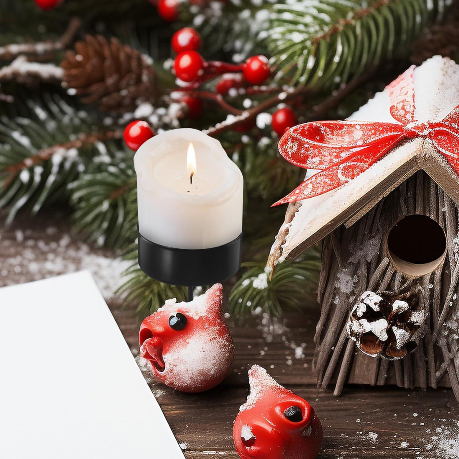 Soportes de Velas de Hierro Veemoon 6 Pcs con Punta 5 cm