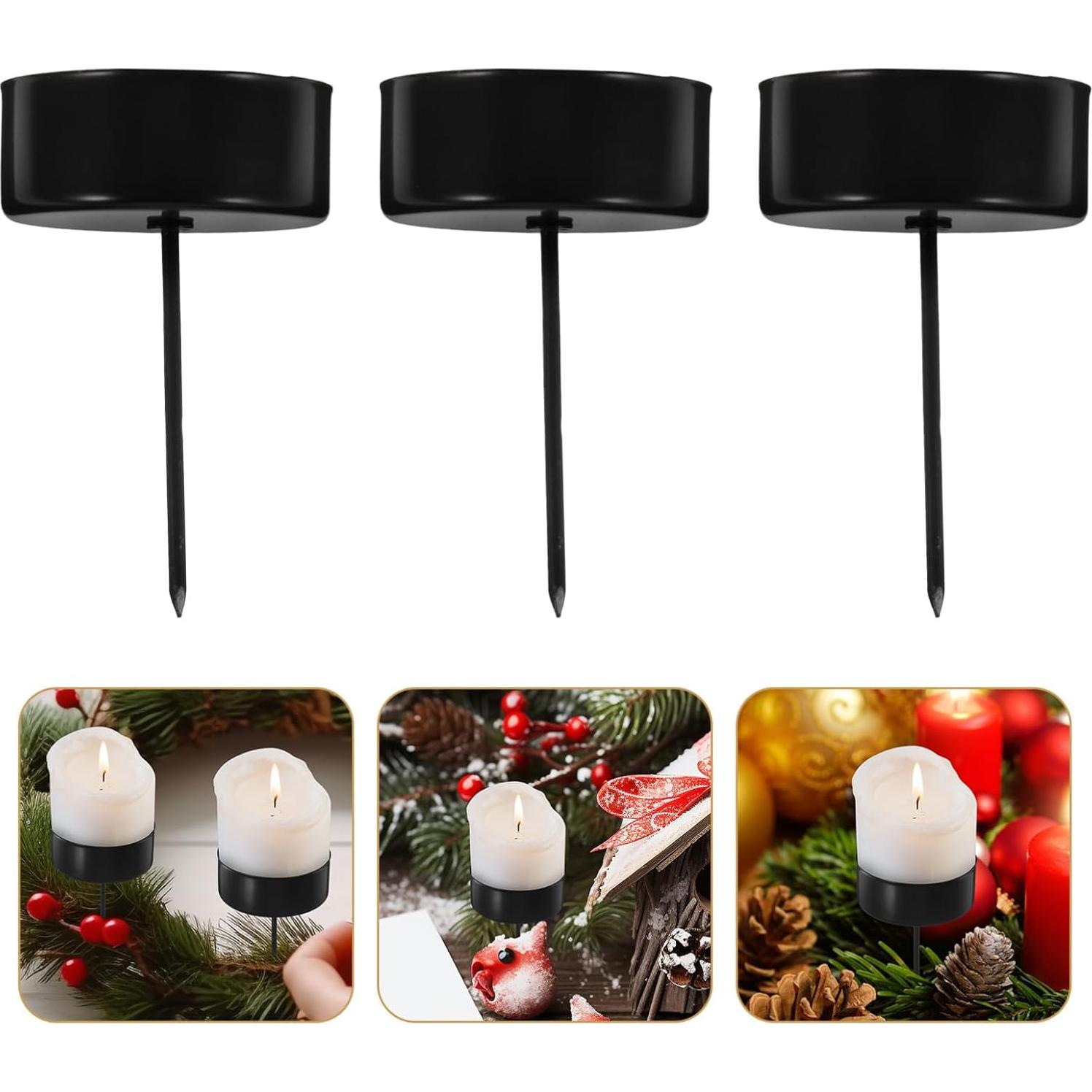 Soportes de Velas de Hierro Veemoon 6 Pcs con Punta 5 cm