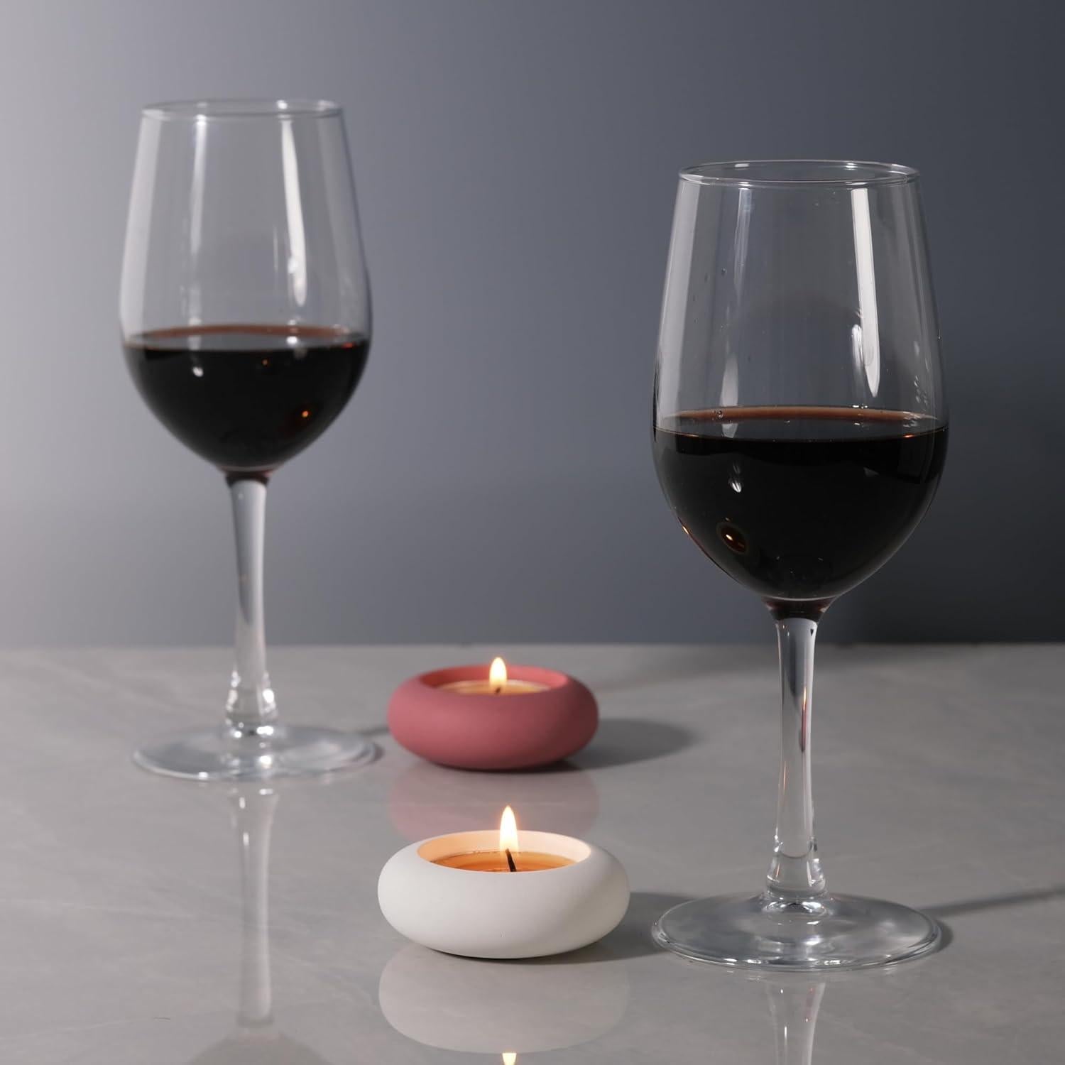 Portavelas de Té ICNBUYS de Cemento Blanco Hecho a Mano 6.6 cm