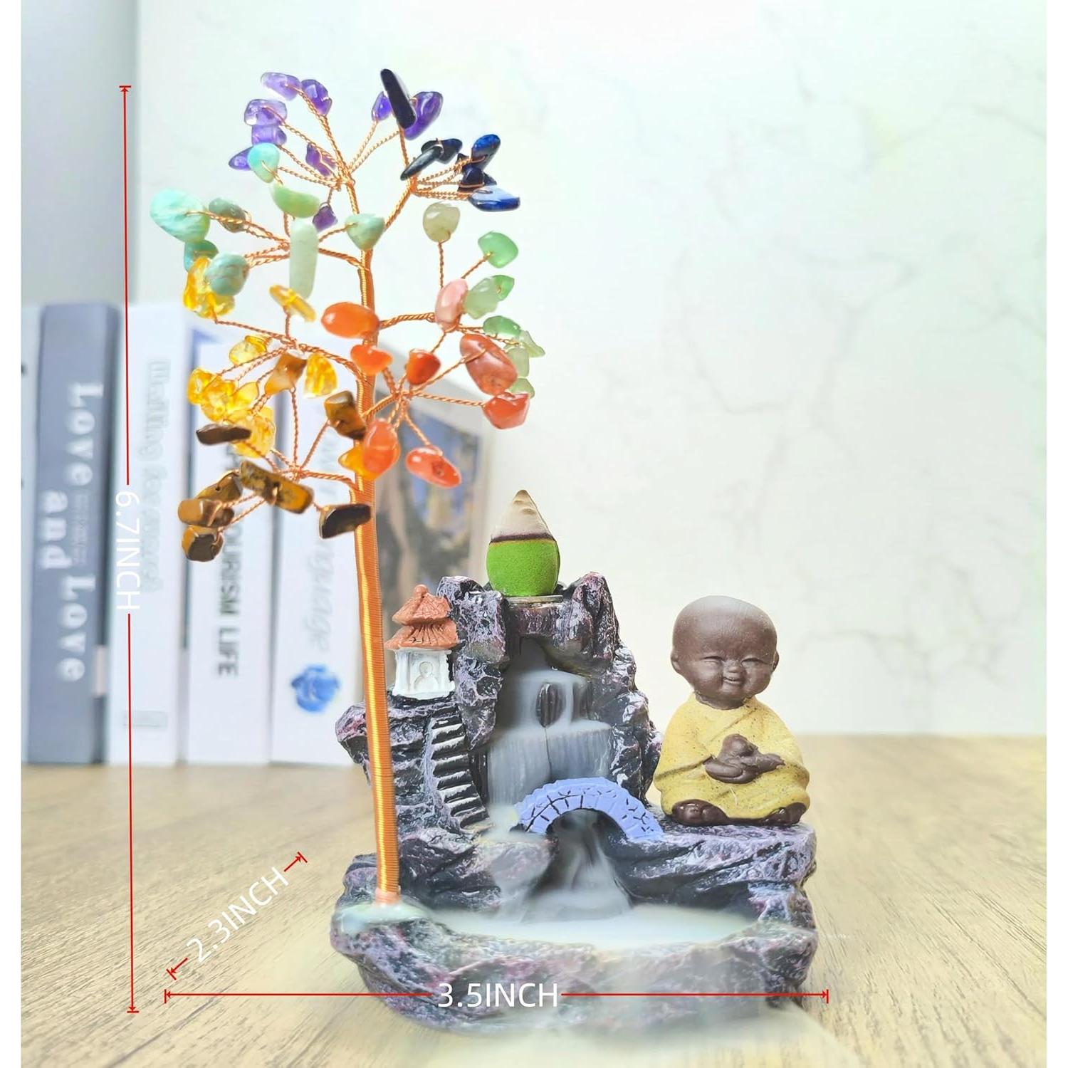 Soporte de Incienso de Buda y Árbol de la Vida 7 Chakras LWDUDE