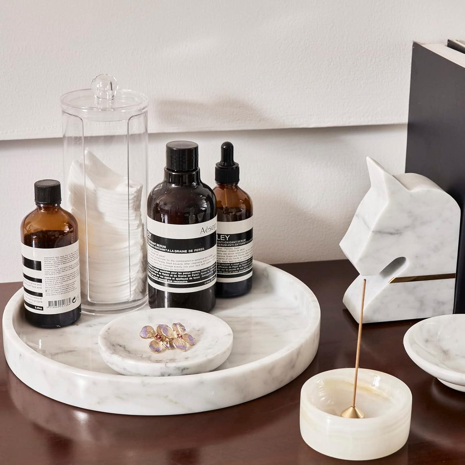 Porta Incienso de Mármol PHINILUX Ónix Perlado 7.6x7.6 cm